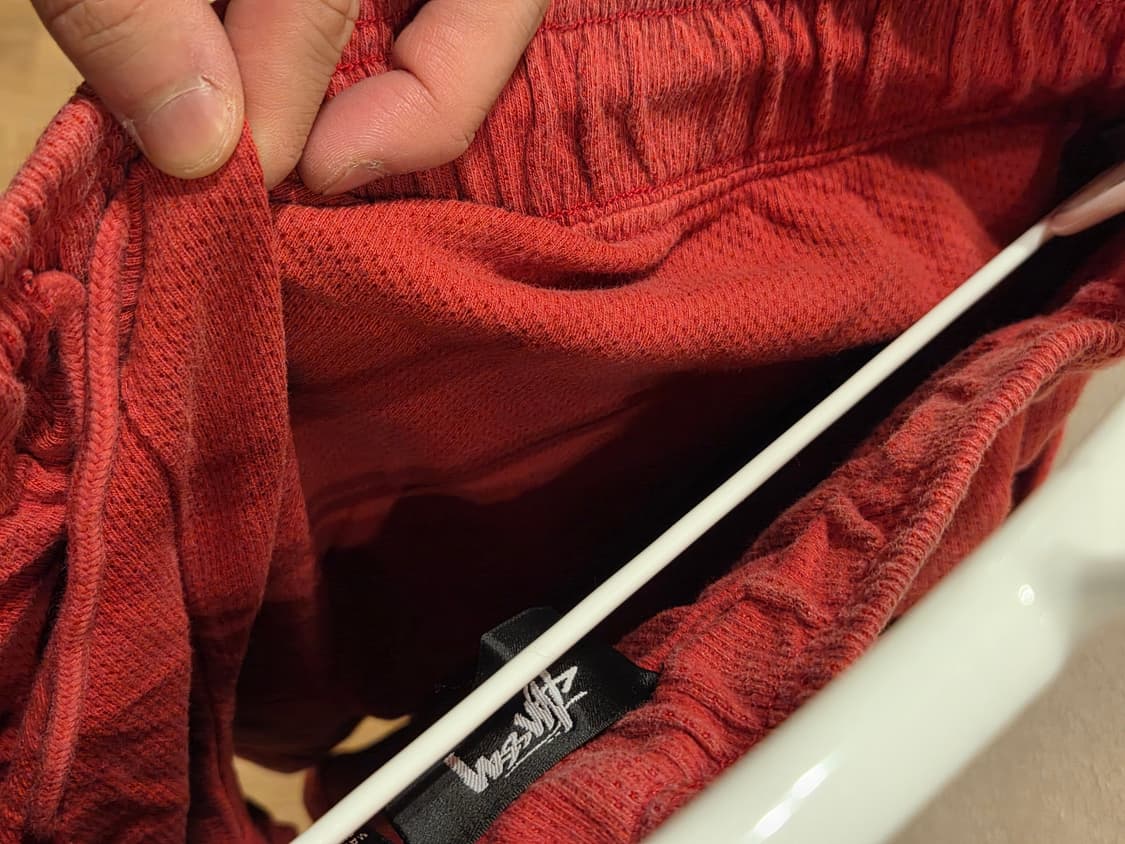 스투시 더블레이어 저지 반바지 레드 라지 상품이미지5