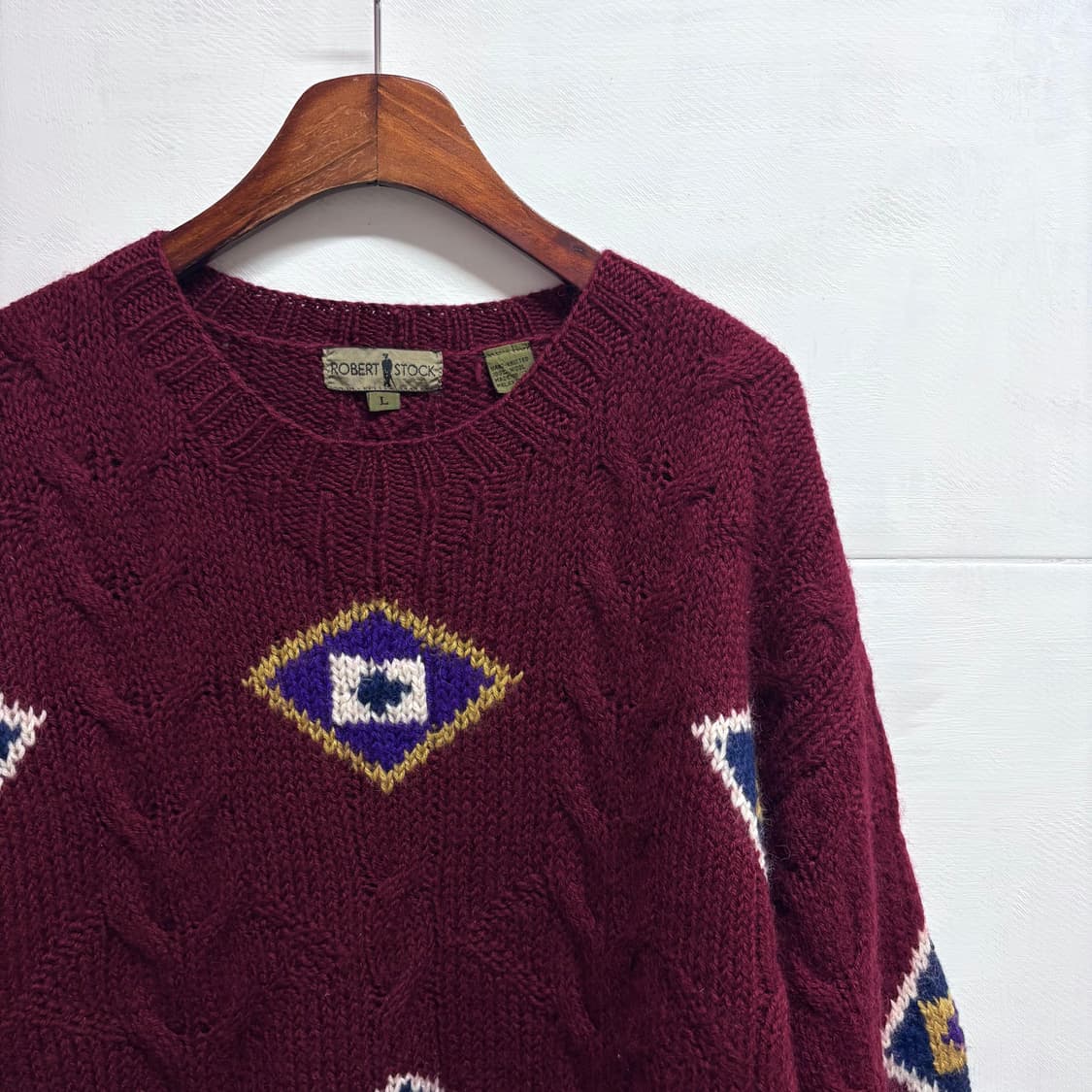 Robert Stock 버건디 핸드메이드 니트 L 상품이미지2
