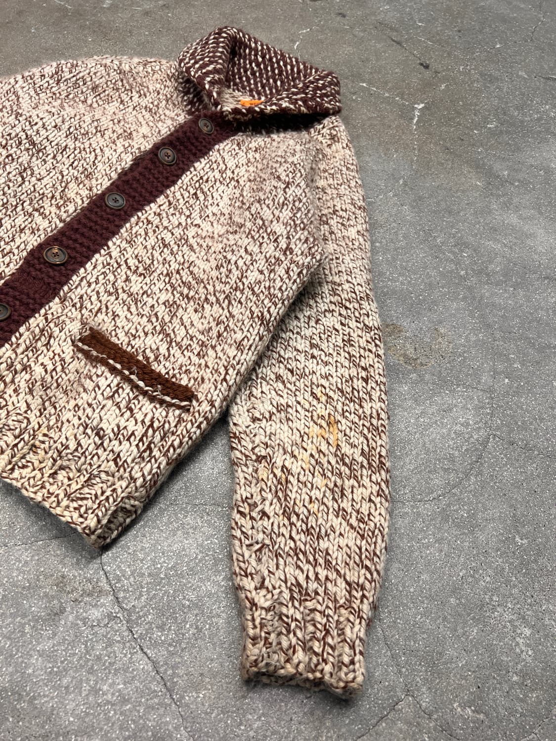 빈티지 핸드메이드 헤비 울 니트 가디건 상품이미지5