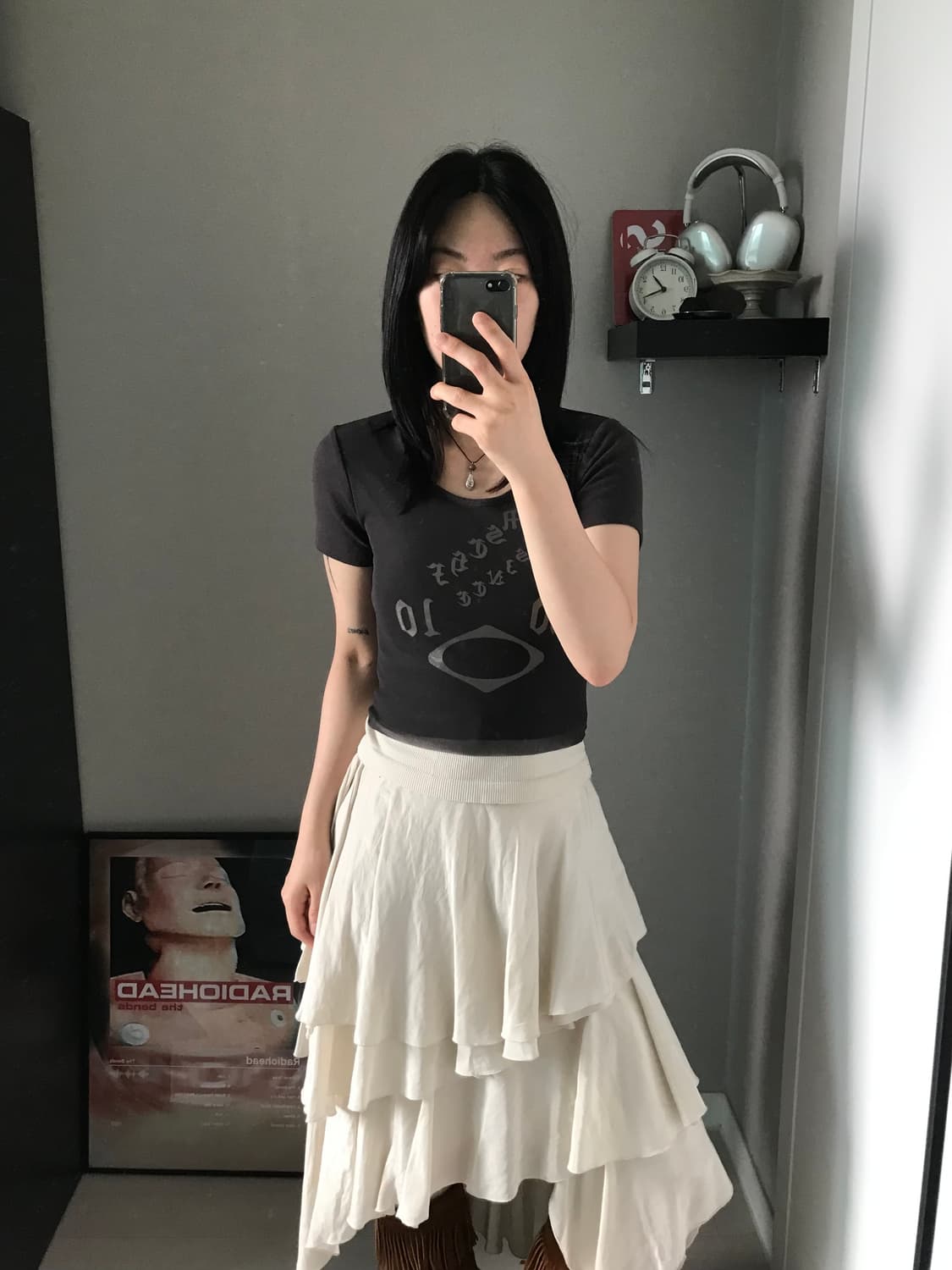 미스치프 프린팅 크롭 반팔티 상품이미지4