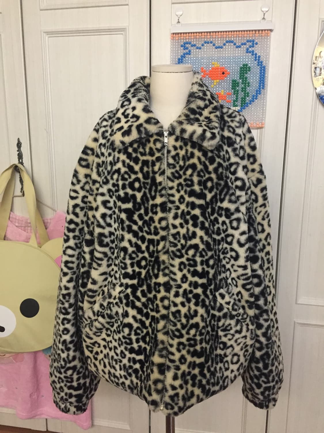 ENZO BLUES 엔조블루스 호피 레오파드 퍼자켓 아우터 갸루 오네갸루 상품이미지1