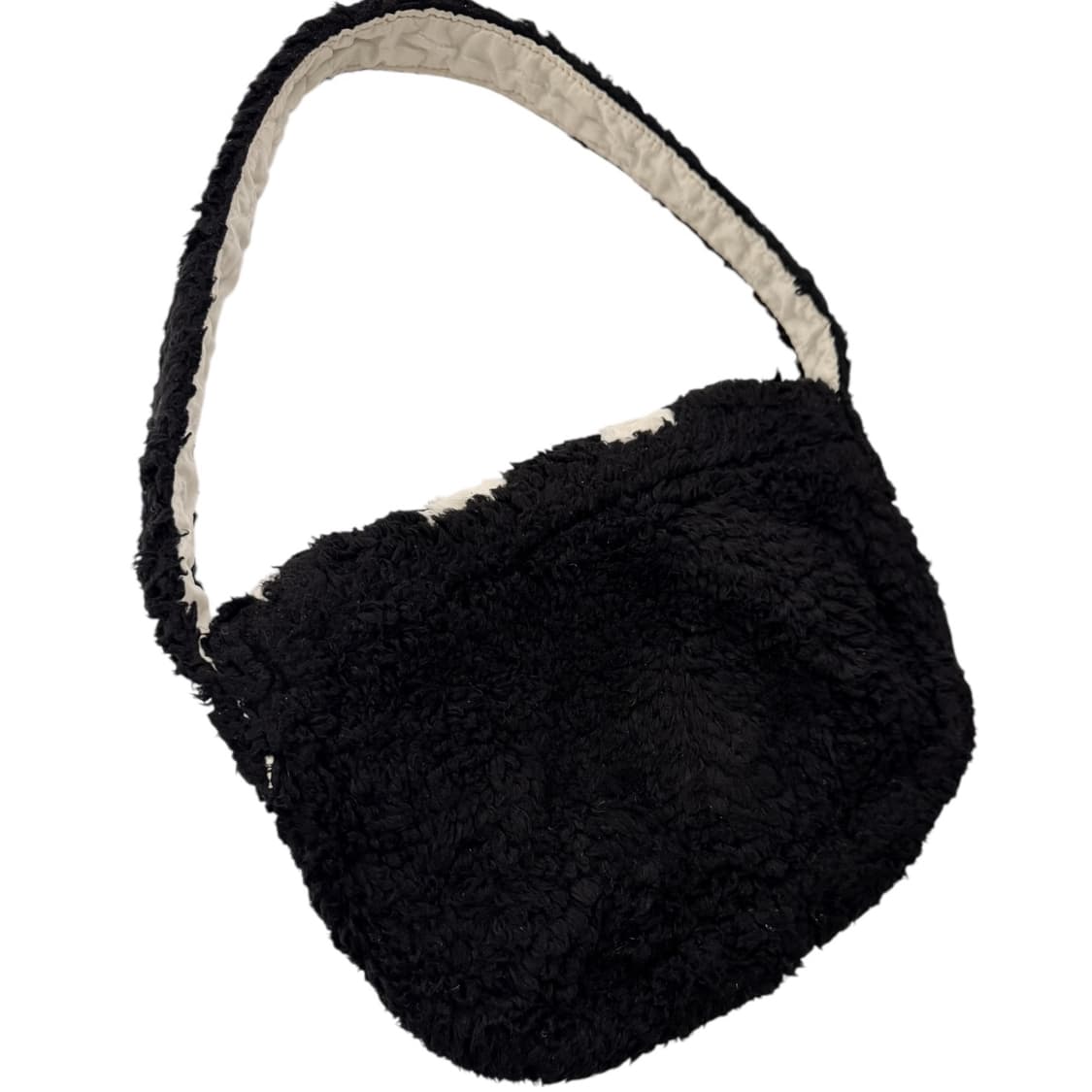 포터 x 화이트월 플리스 숄더백 블랙/아이보리 상품이미지7