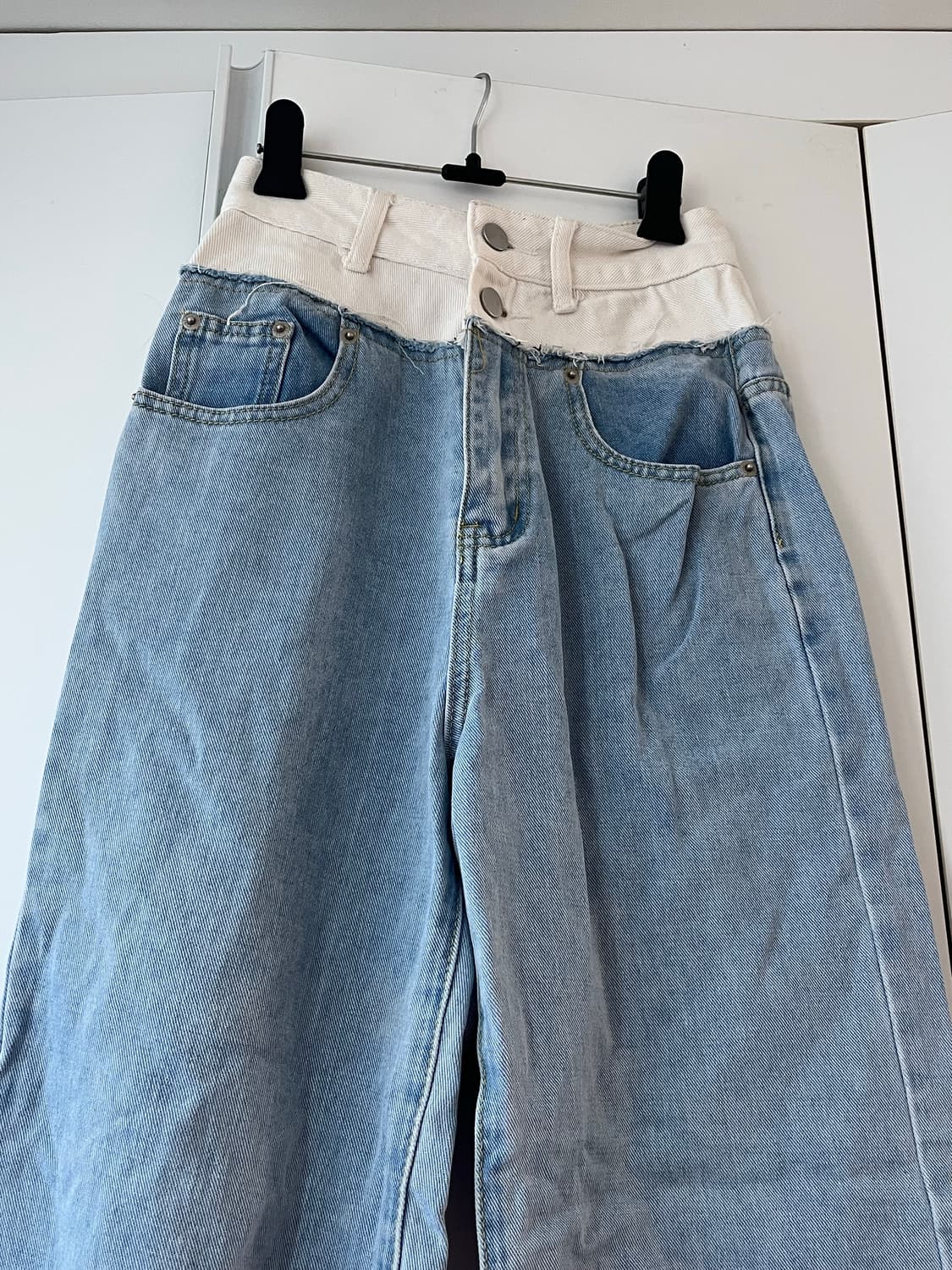 배색 데님팬츠 S 상품이미지2