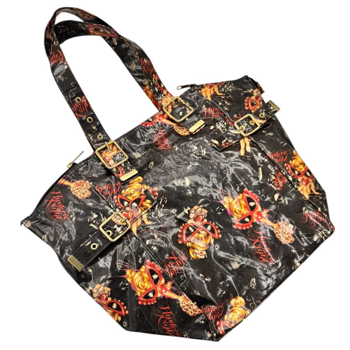 히스테릭글래머 PVC 벨티드 스터드 숄더백 블랙 상품이미지6