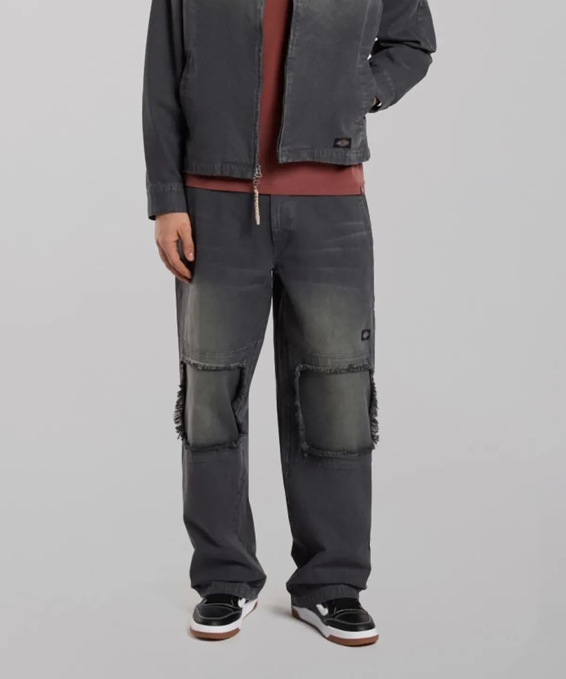 워시드 스네이크 더블니 팬츠 Black 36 상품이미지2