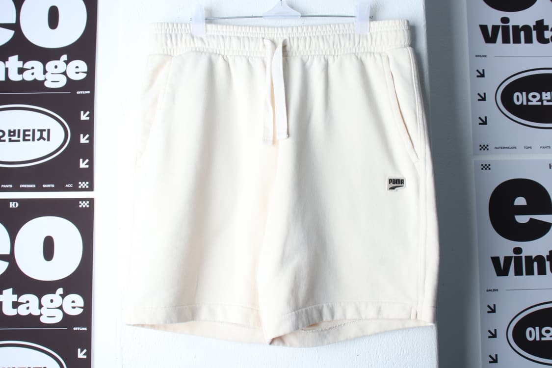 (L-XL) 퓨마 반바지 팬츠 아이보리 밴딩 올드스쿨-P10000 상품이미지2