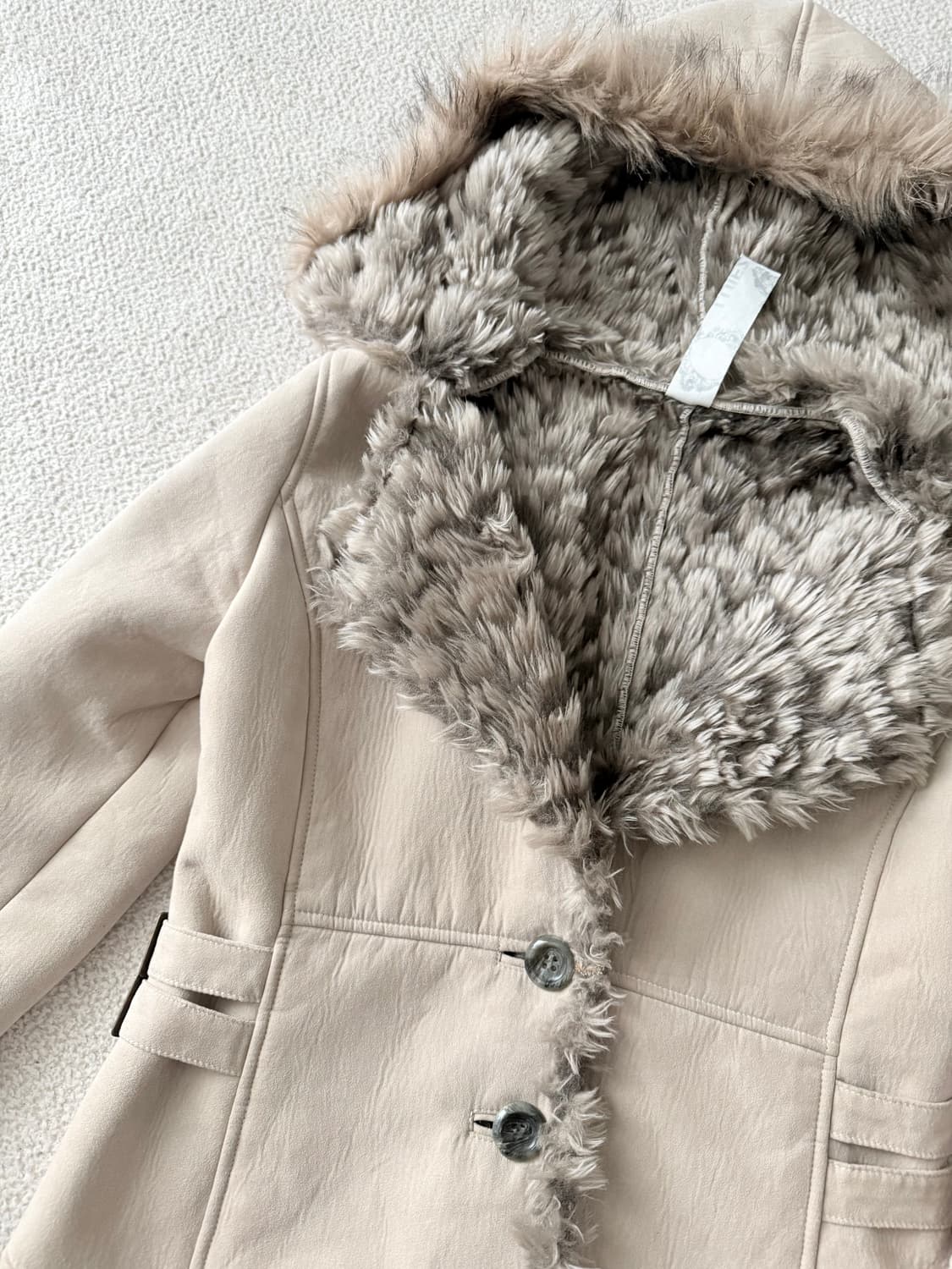 빈티지 아이보리 퍼자켓 무스탕 상품이미지2