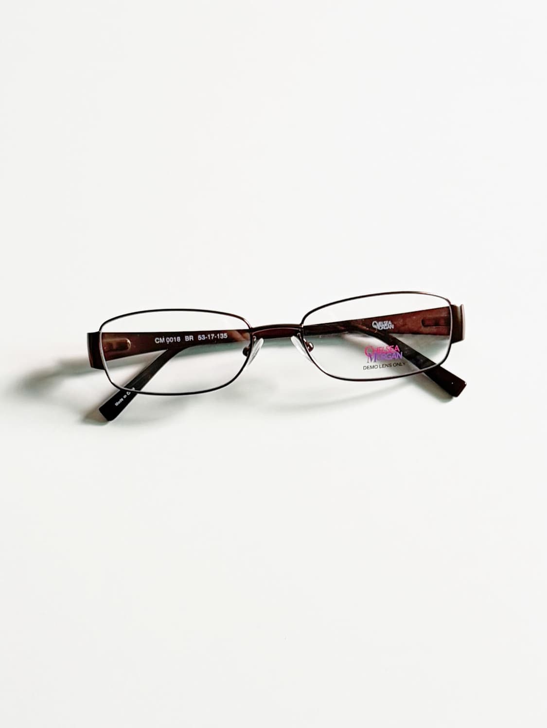 CHELSEA MORGAN 브라운 슬림 스퀘어 메탈 빈티지 안경 상품이미지1