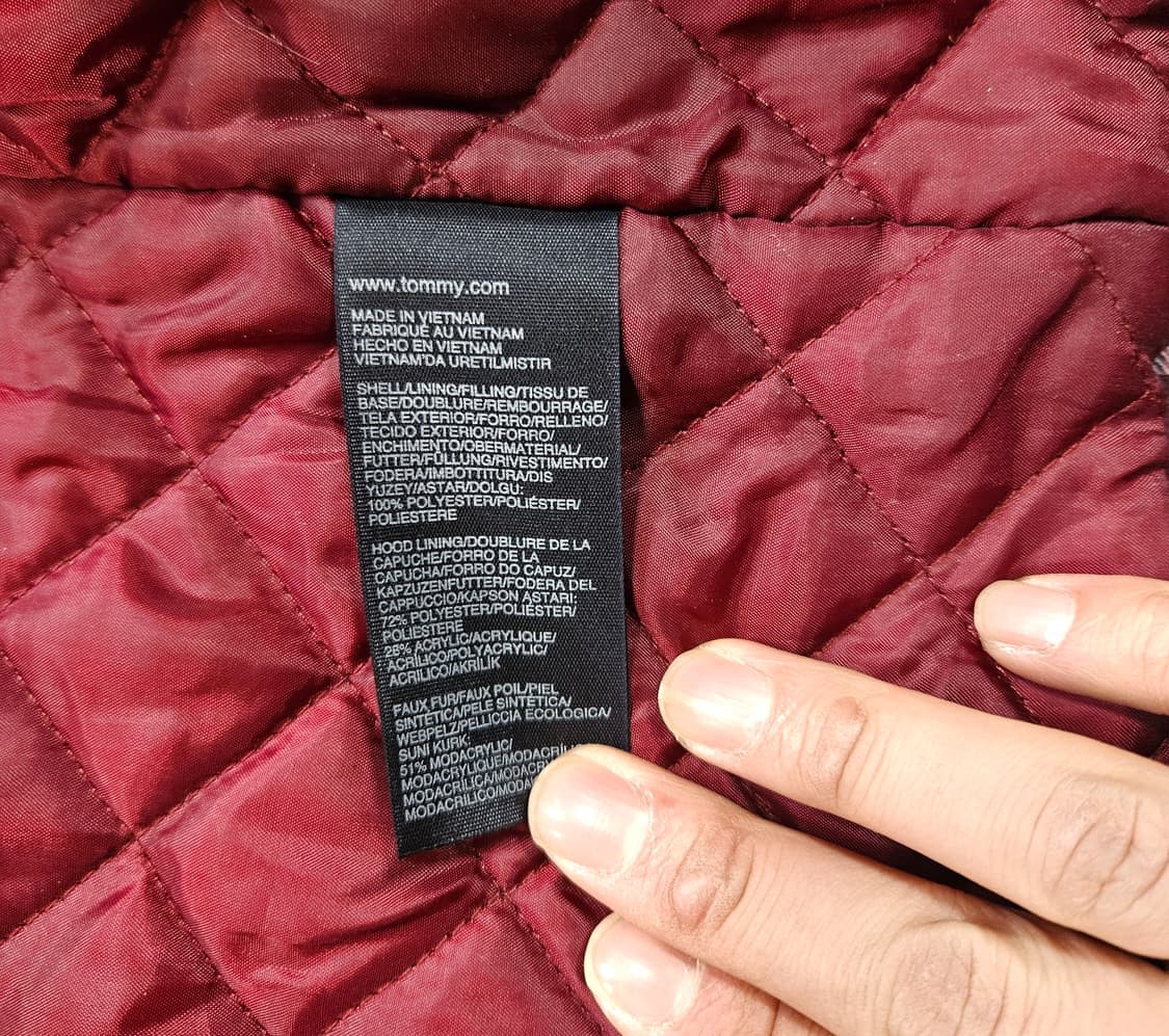 타미힐피거 네이비 타탄체크 후드 패딩 점퍼 XS size 상품이미지8