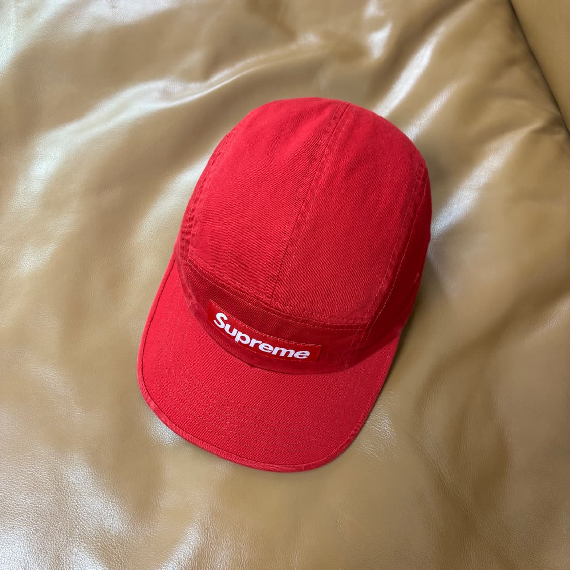 슈프림 캠프캡 모자 박스로고 25ss 워시드 레드 상품이미지6