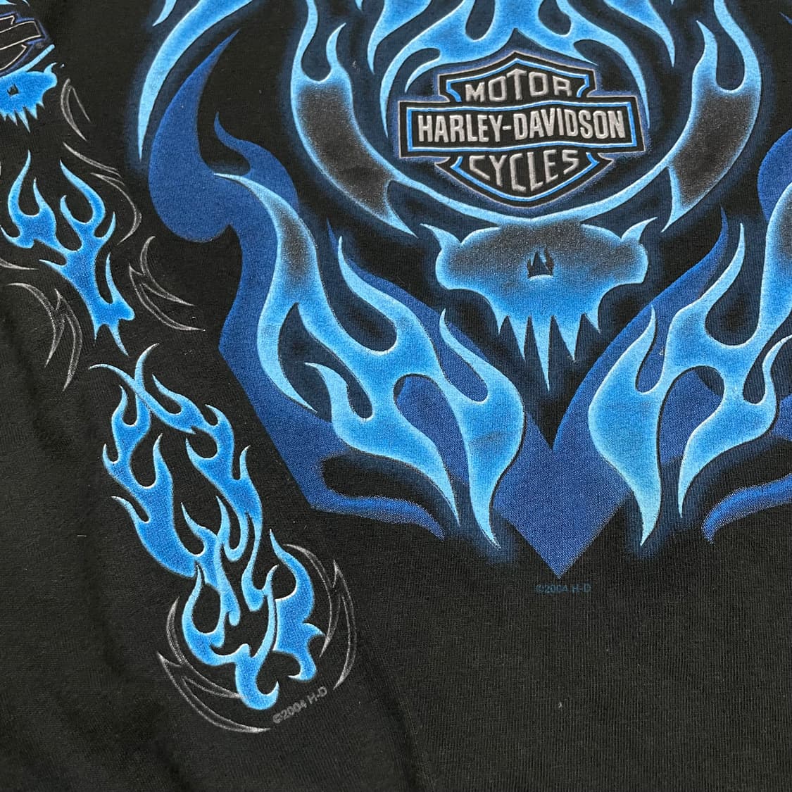 [2XL] 할리데이비슨 2004 블루 플레임 롱슬리브 상품이미지3