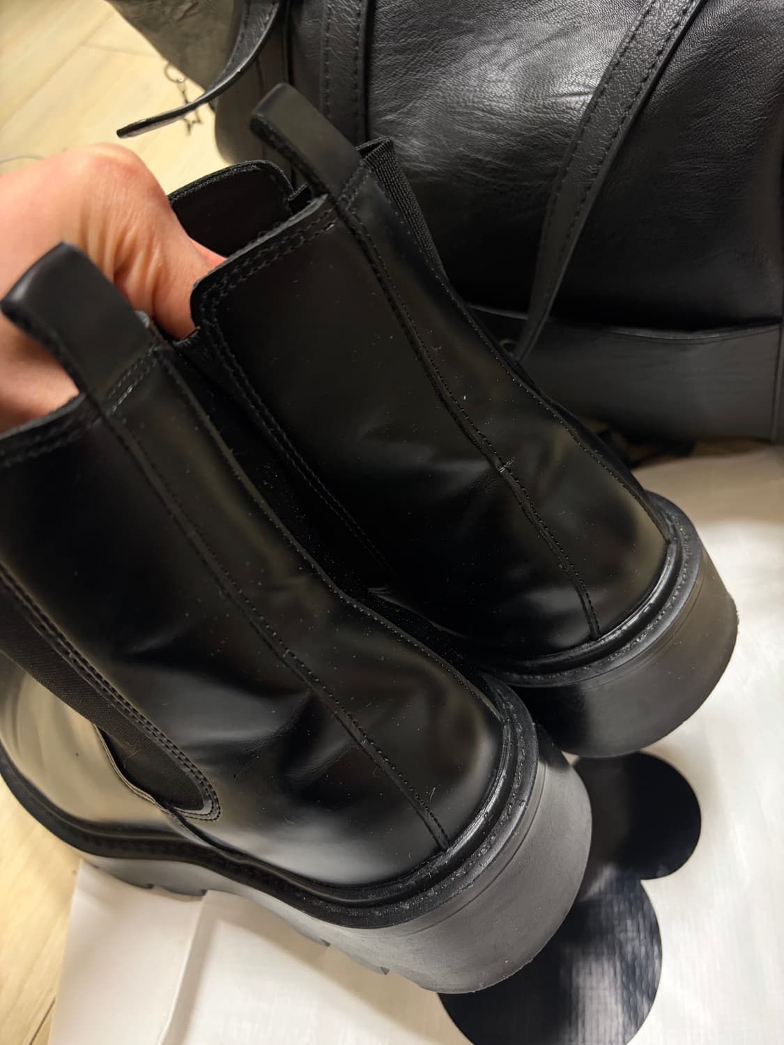 공용가능 프리토 몬트 블랙 볼드 첼시 플랫폼 부츠 공용가능 4cm 상품이미지7
