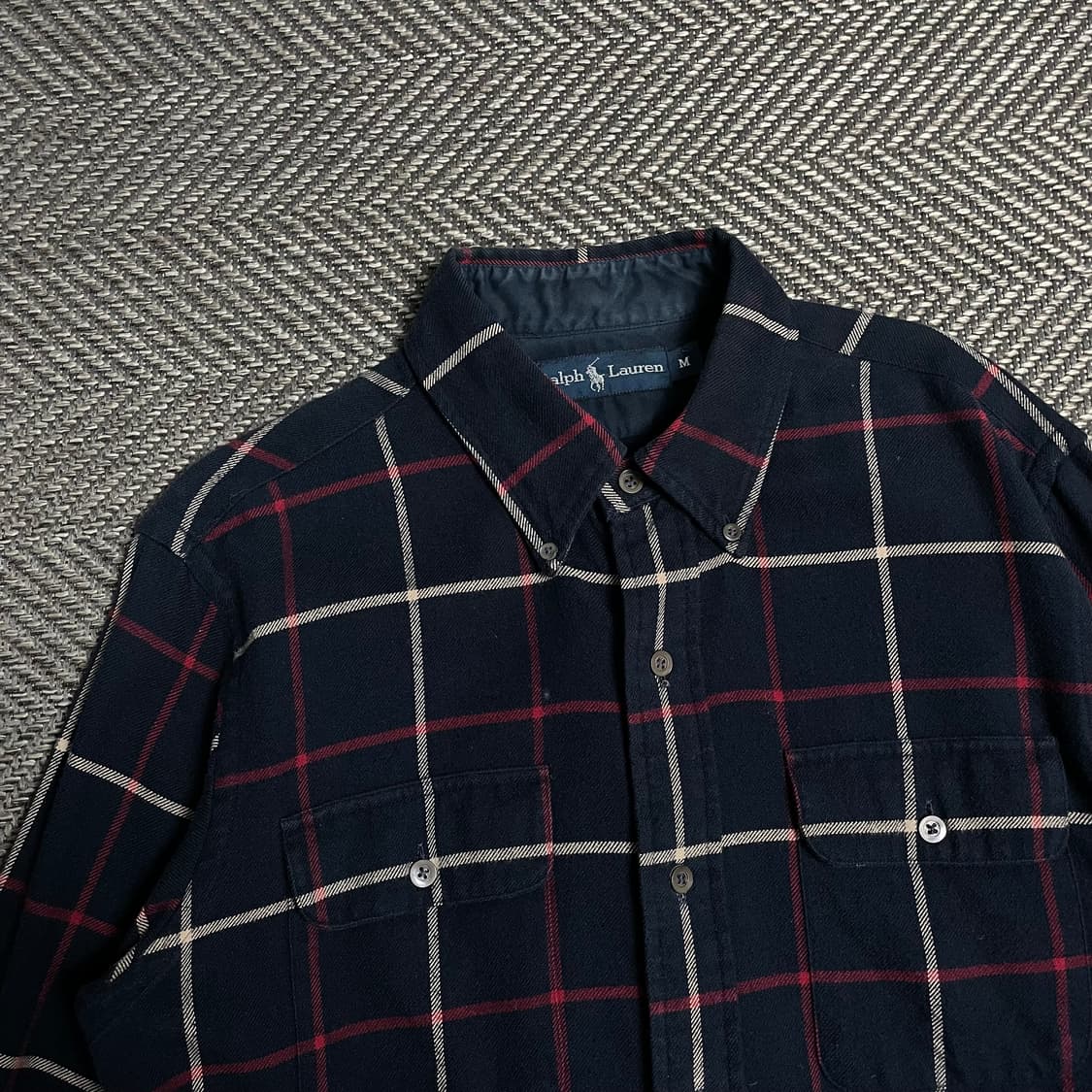폴로 랄프로렌 체크 블럭 네이비 셔츠y 5165 상품이미지5