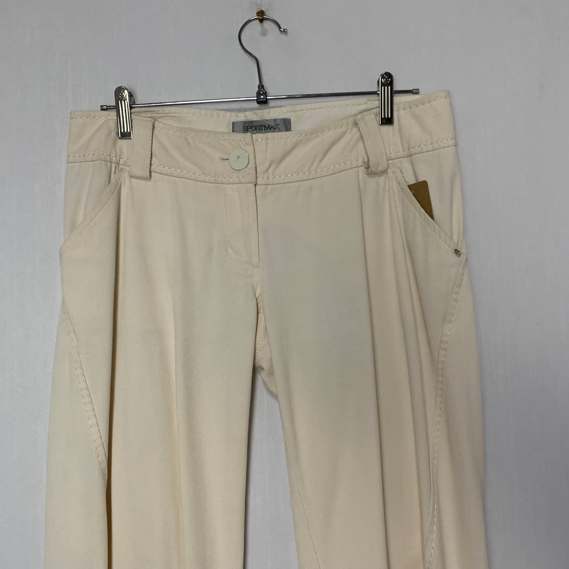 스포츠맥스 로우라이즈 골반바지 팬츠 아이보리 M-L 상품이미지2