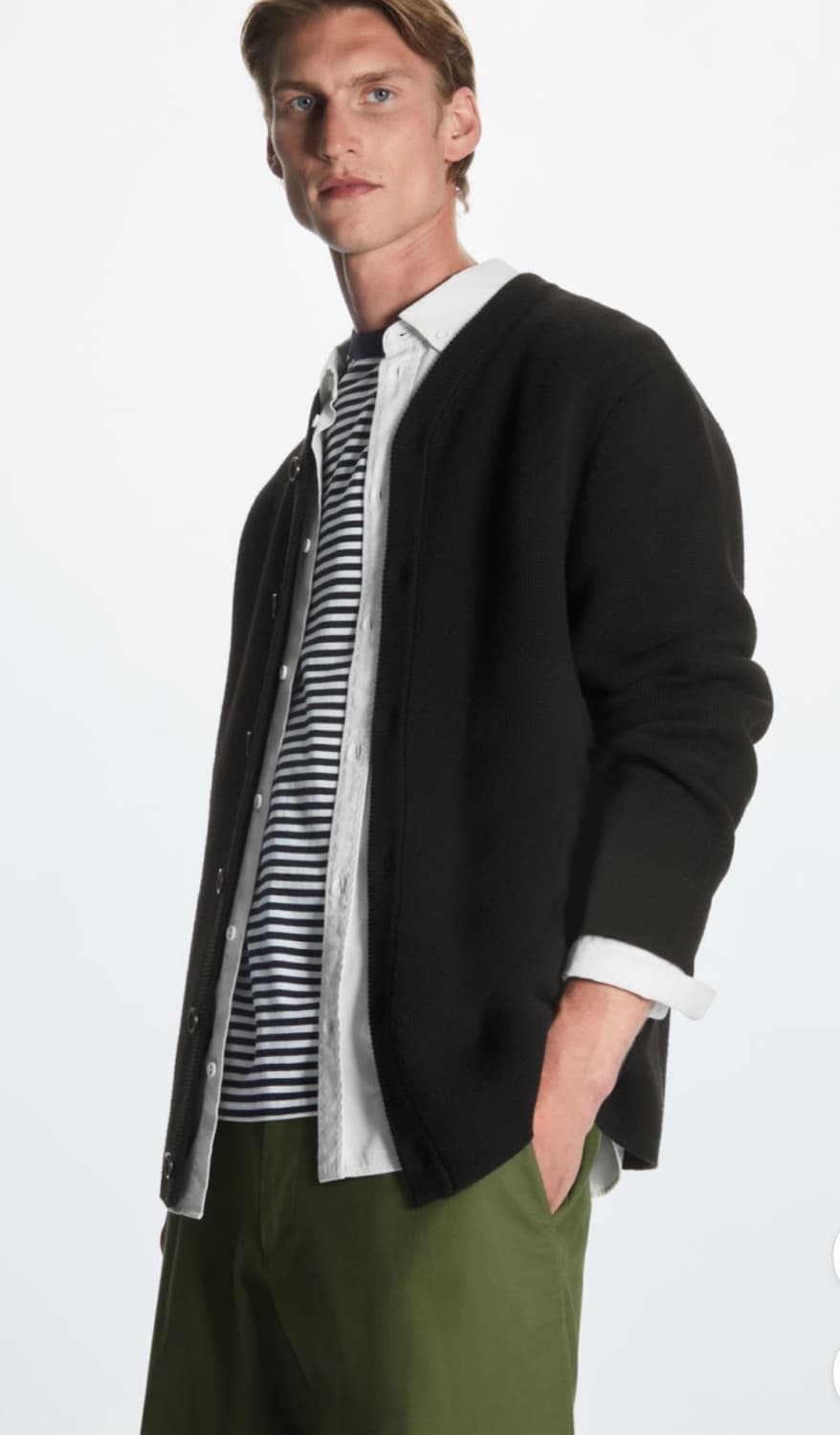 코스 레귤러핏 울 가디건 블랙 M 상품이미지2