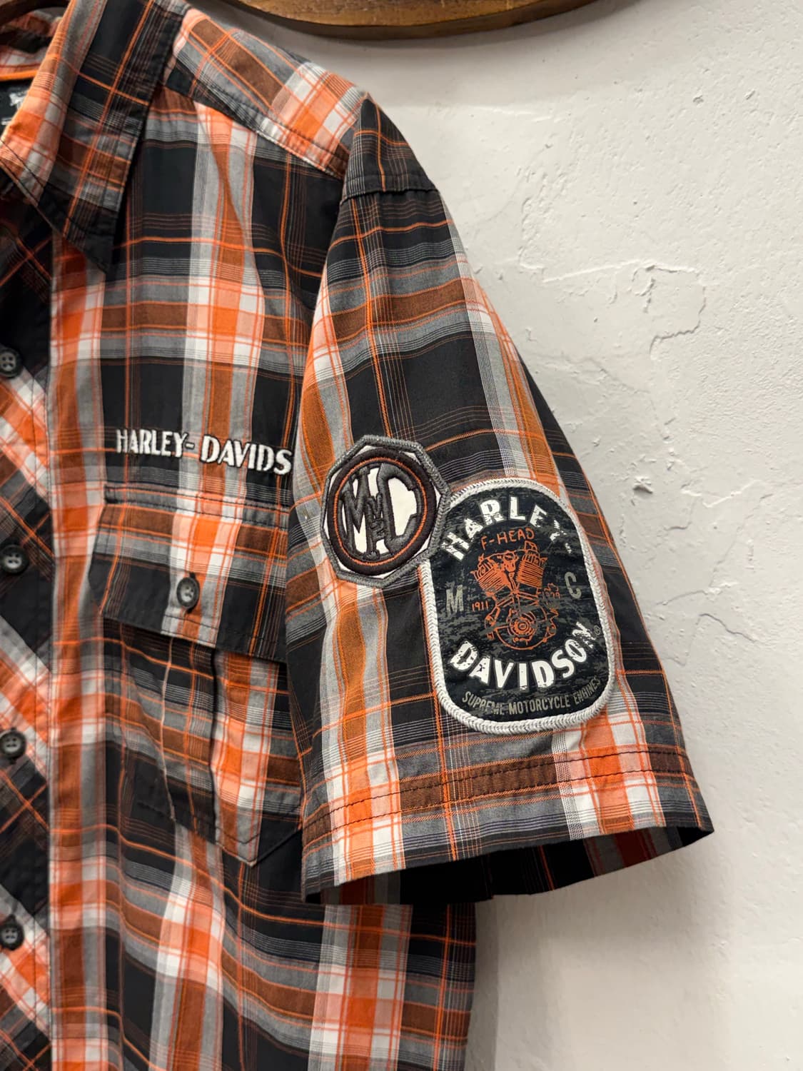 Harley-Davidson Plaid Short Sleeve Shirt 상품이미지5