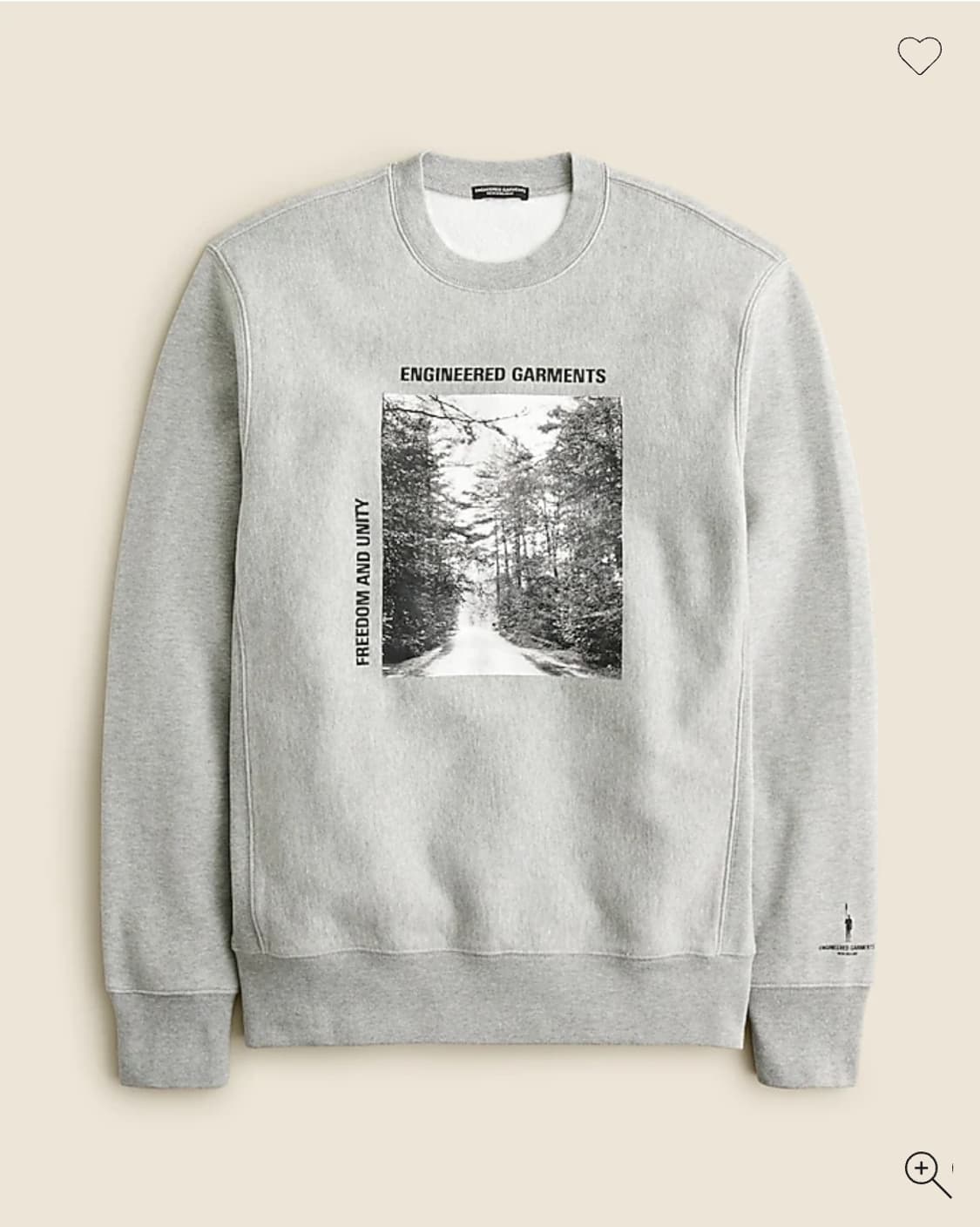 [L] 엔지니어드가먼츠 x 제이크루 맨투맨 그레이 상품이미지1