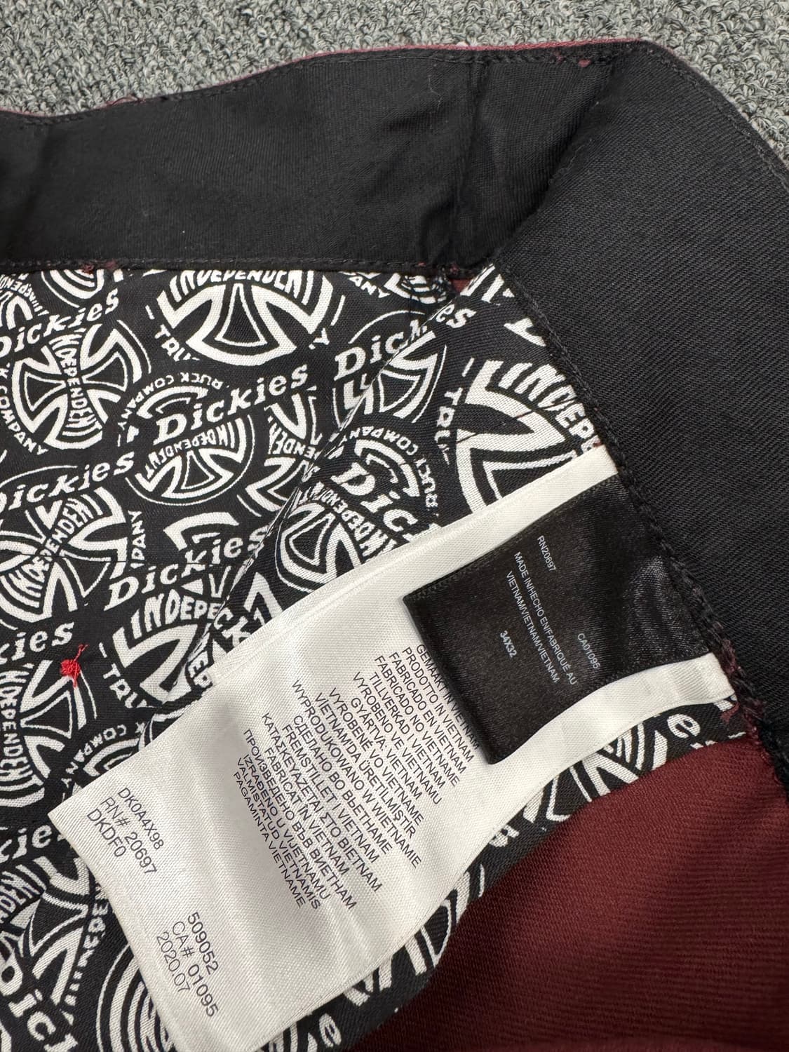 디키즈X인디펜던트 버건디 치노팬츠 상품이미지3