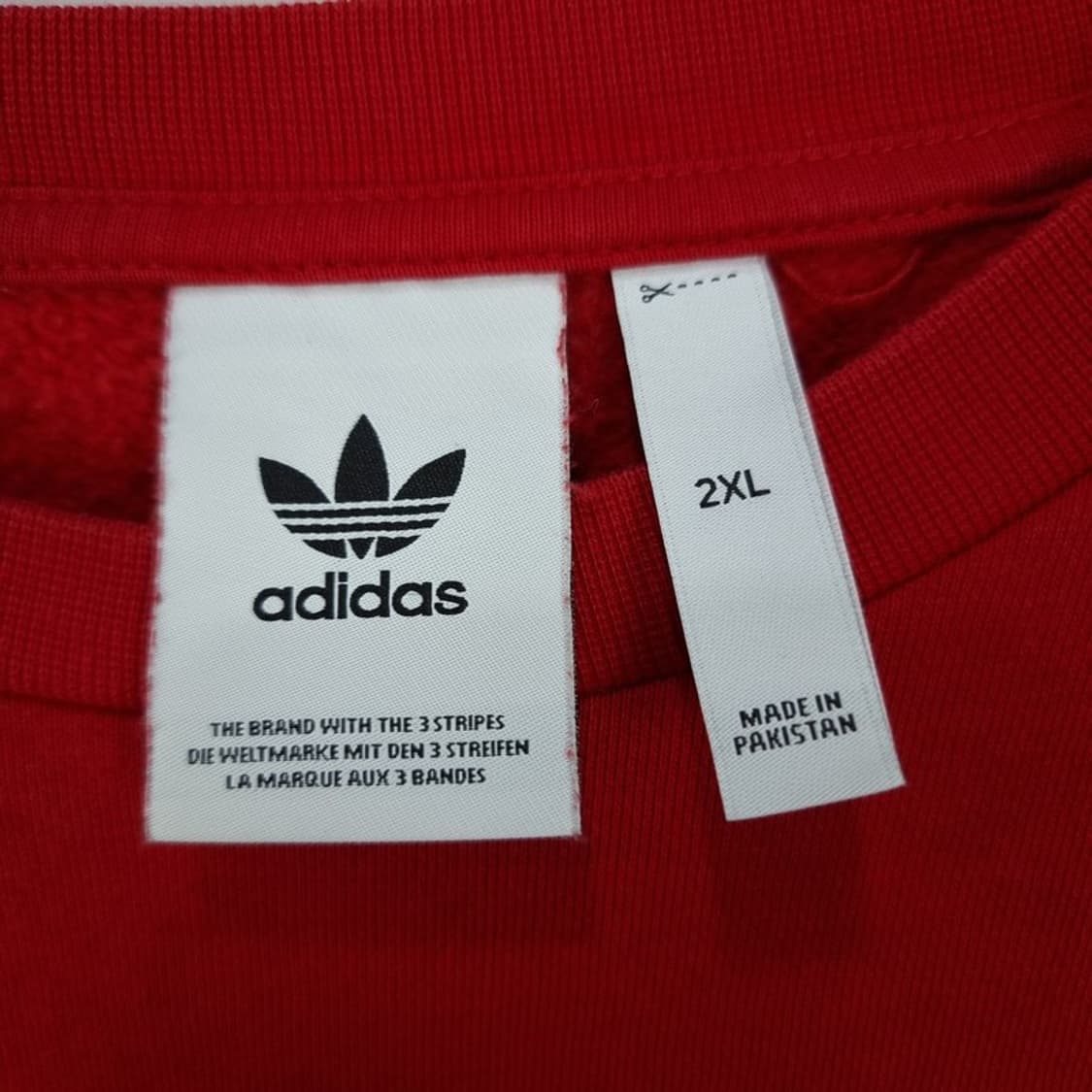 [아디다스] 불꽃 로고 자수 삼선 맨투맨 레드 M19259 상품이미지8