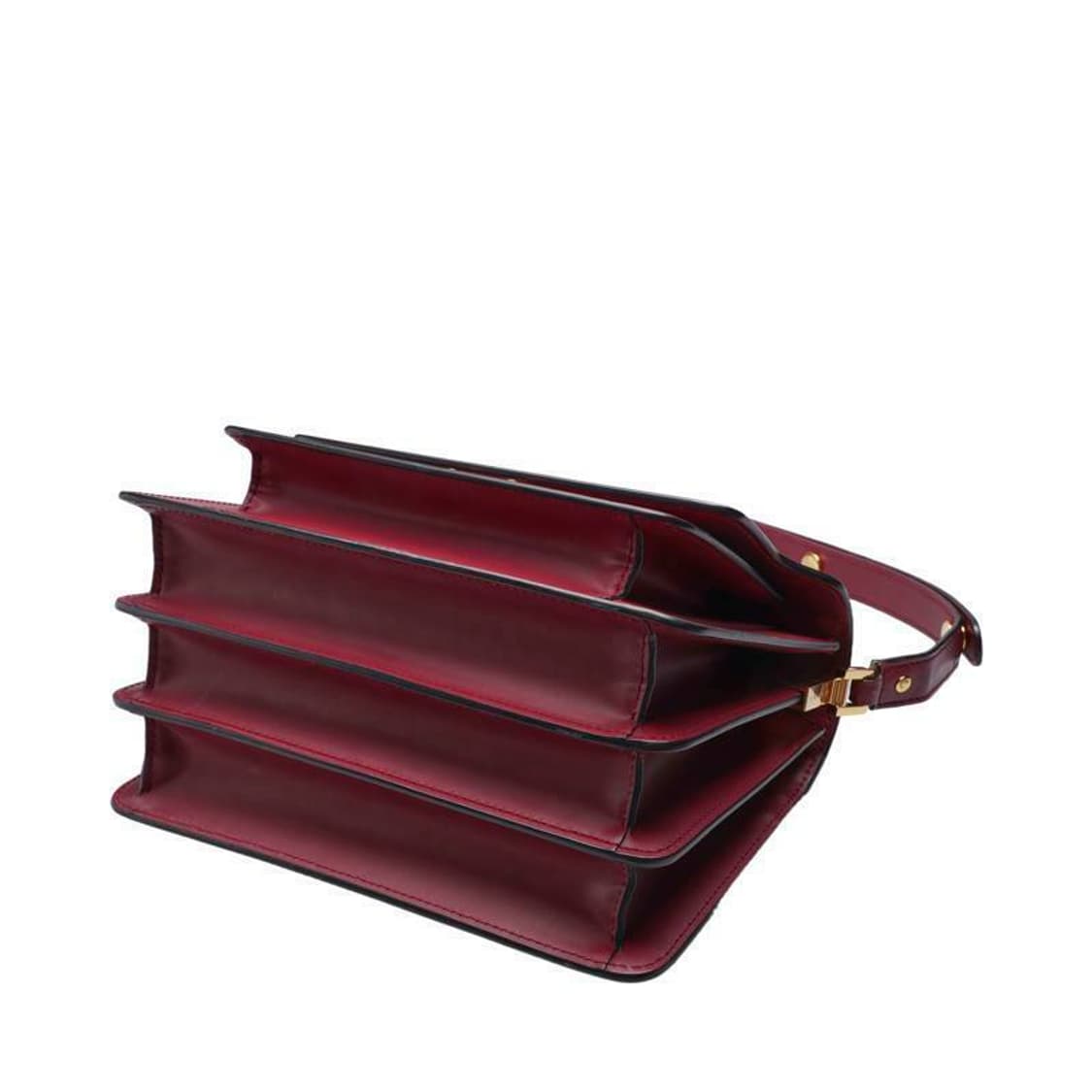 (중고) 마르니 버건디 카프스킨 트렁크 미듐 숄더백 상품이미지3