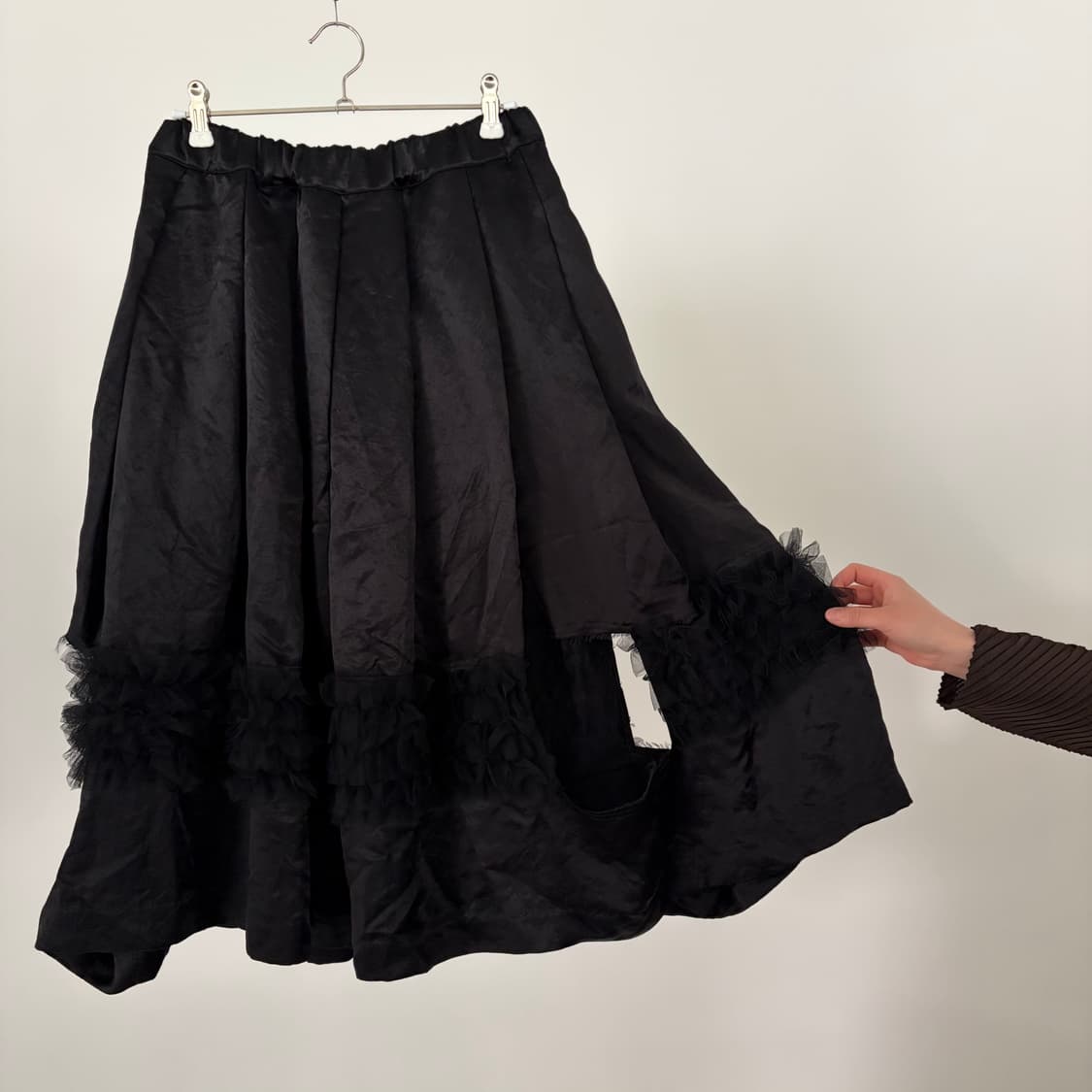 Satin Tulle Frill Detail Skirt 상품이미지5