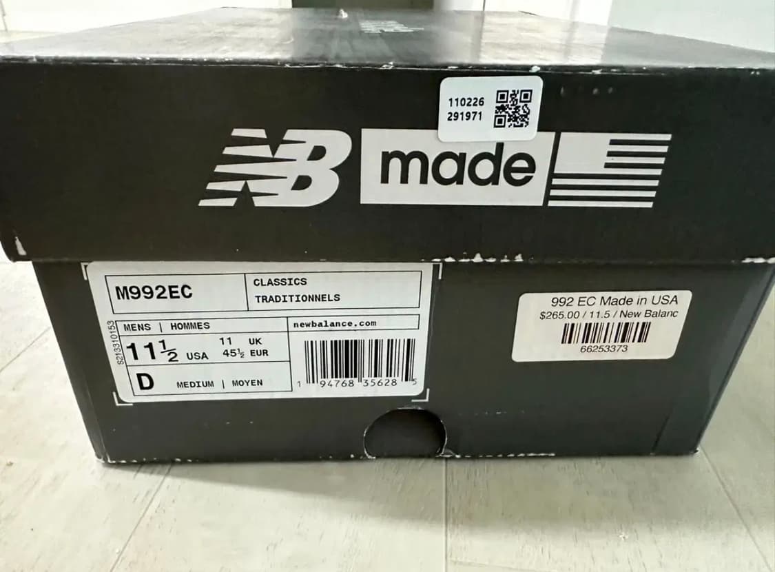 [295] 뉴발란스 992 화이트 네이비 m992ec 상품이미지7