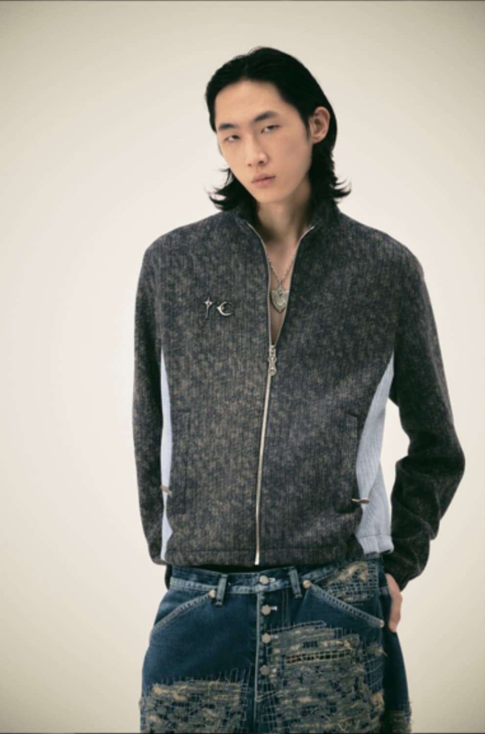 떠그클럽 데빌 피스 패치 니트 자켓 블랙  상품이미지5