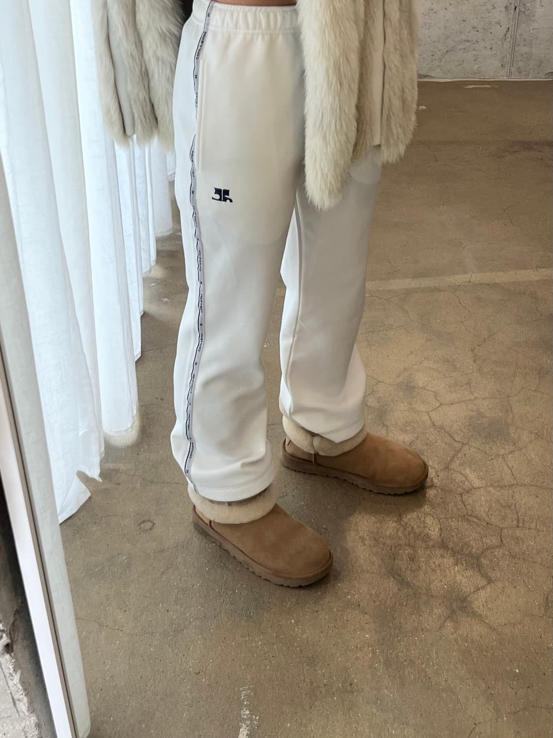 COURREGES 꾸레쥬 로고 팬츠 아이보리 S 상품이미지2