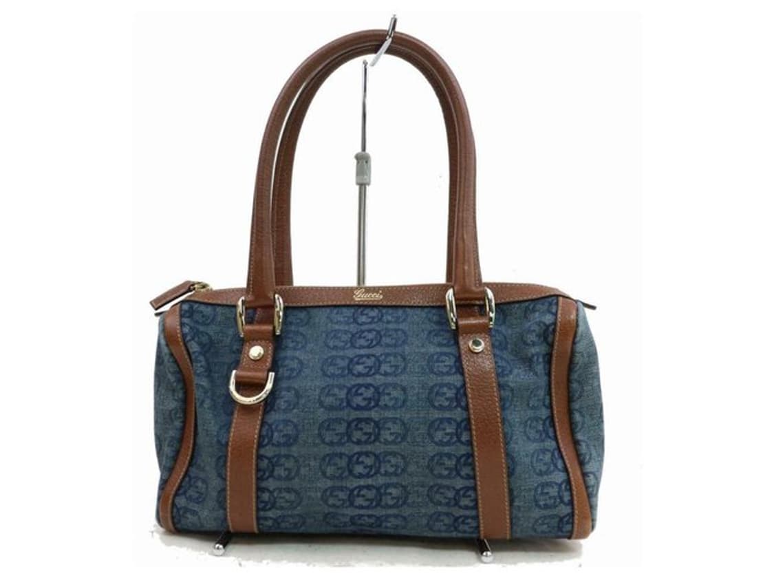 구찌 빈티지 블루 데님 보스턴백 상품이미지1