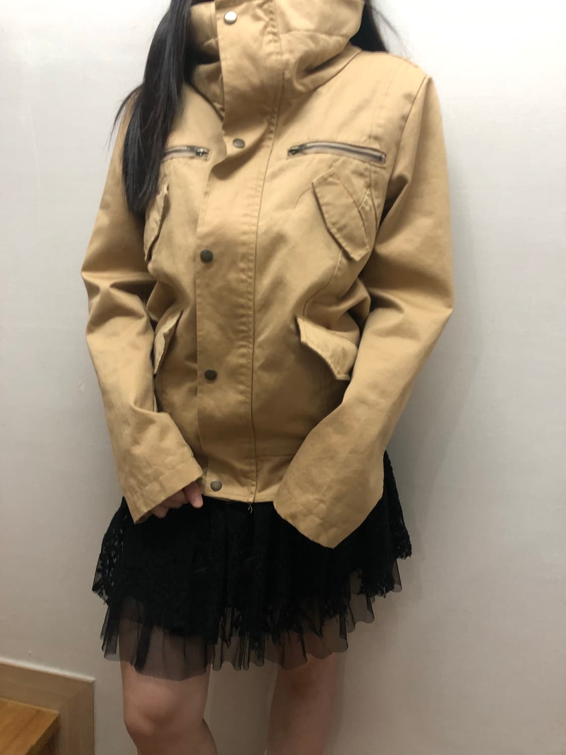 빈티지 베이지 코튼 펑크 자켓 상품이미지8