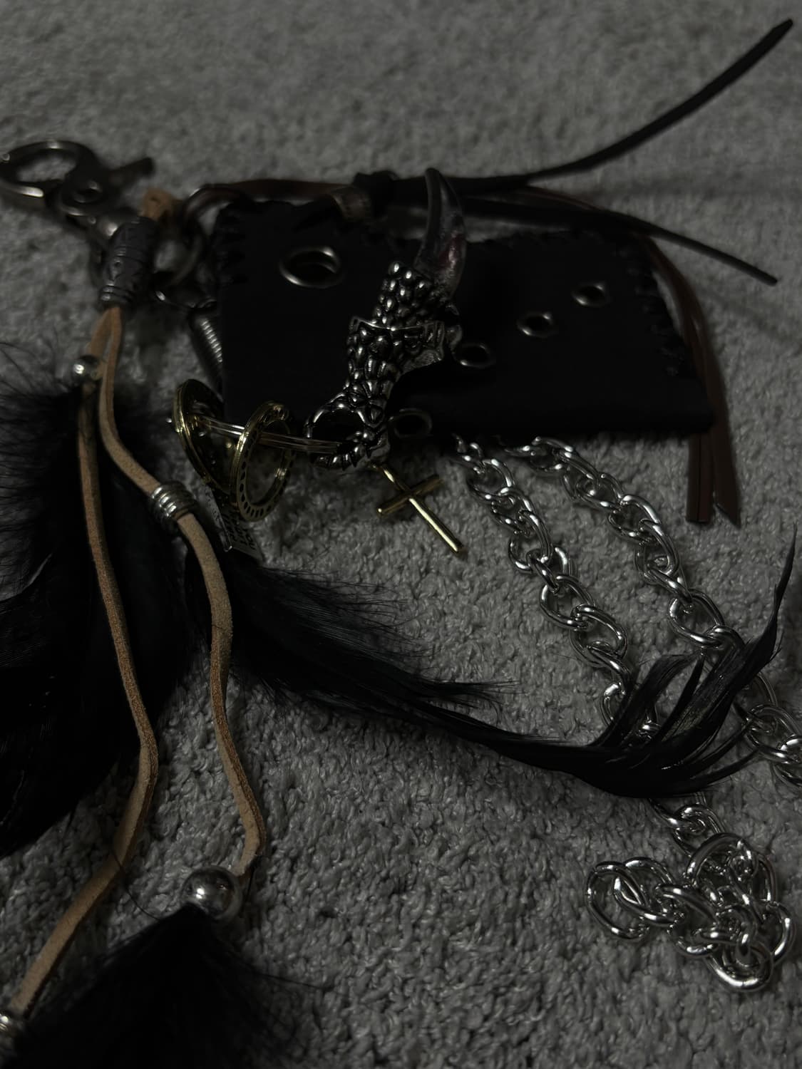 Gothic punk v-kei feather metal charm 상품이미지6