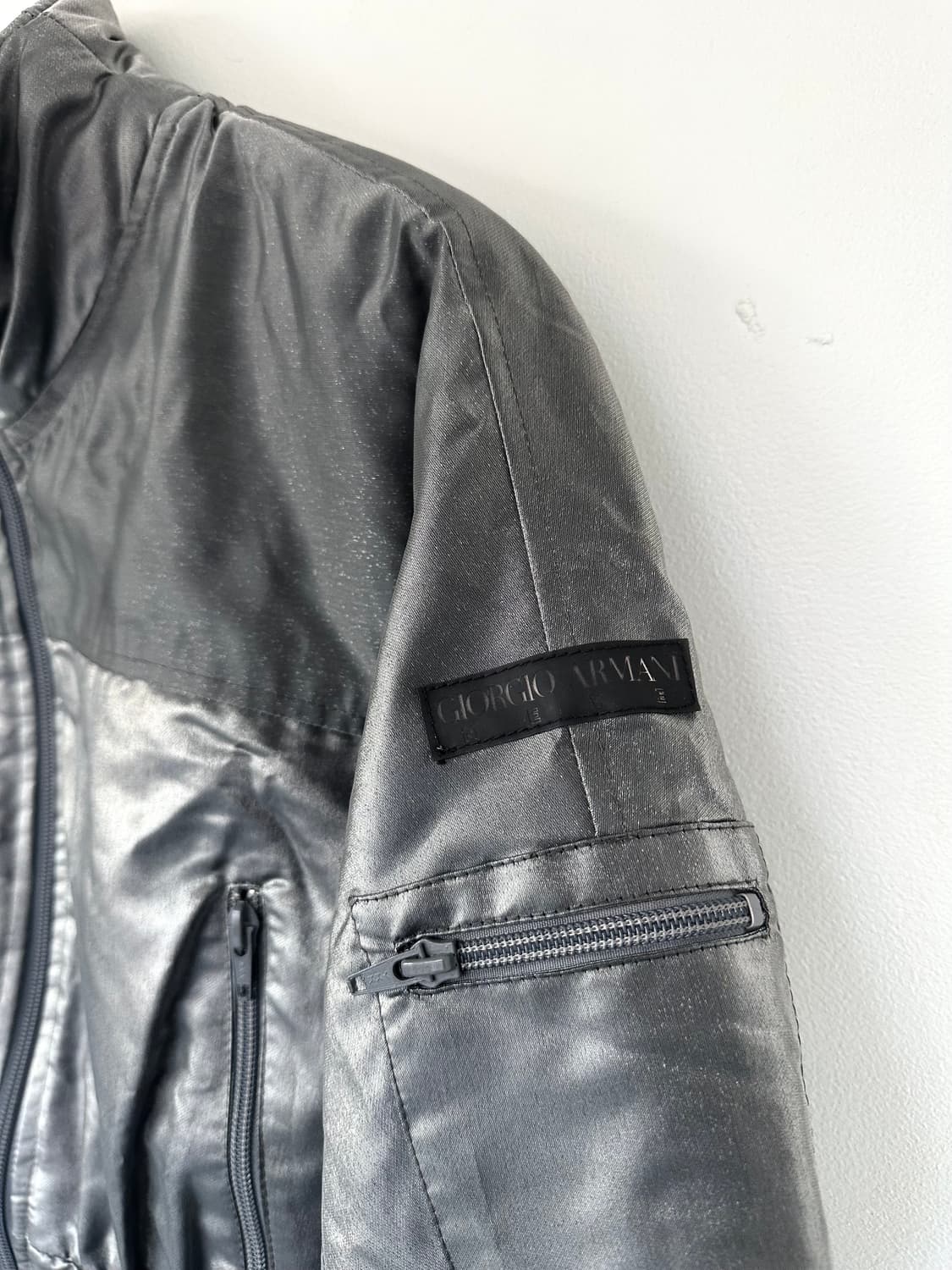 조르지오 아르마니 1997AW 아카이브 실버 봄버 자켓 상품이미지3