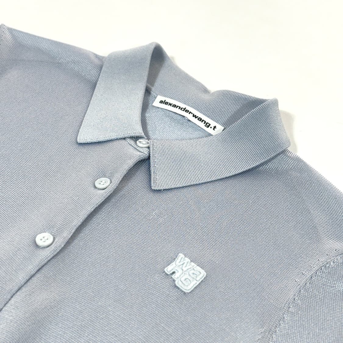 알렉산더왕 25SS 페일 블루 로고 자수 가디건 상품이미지4