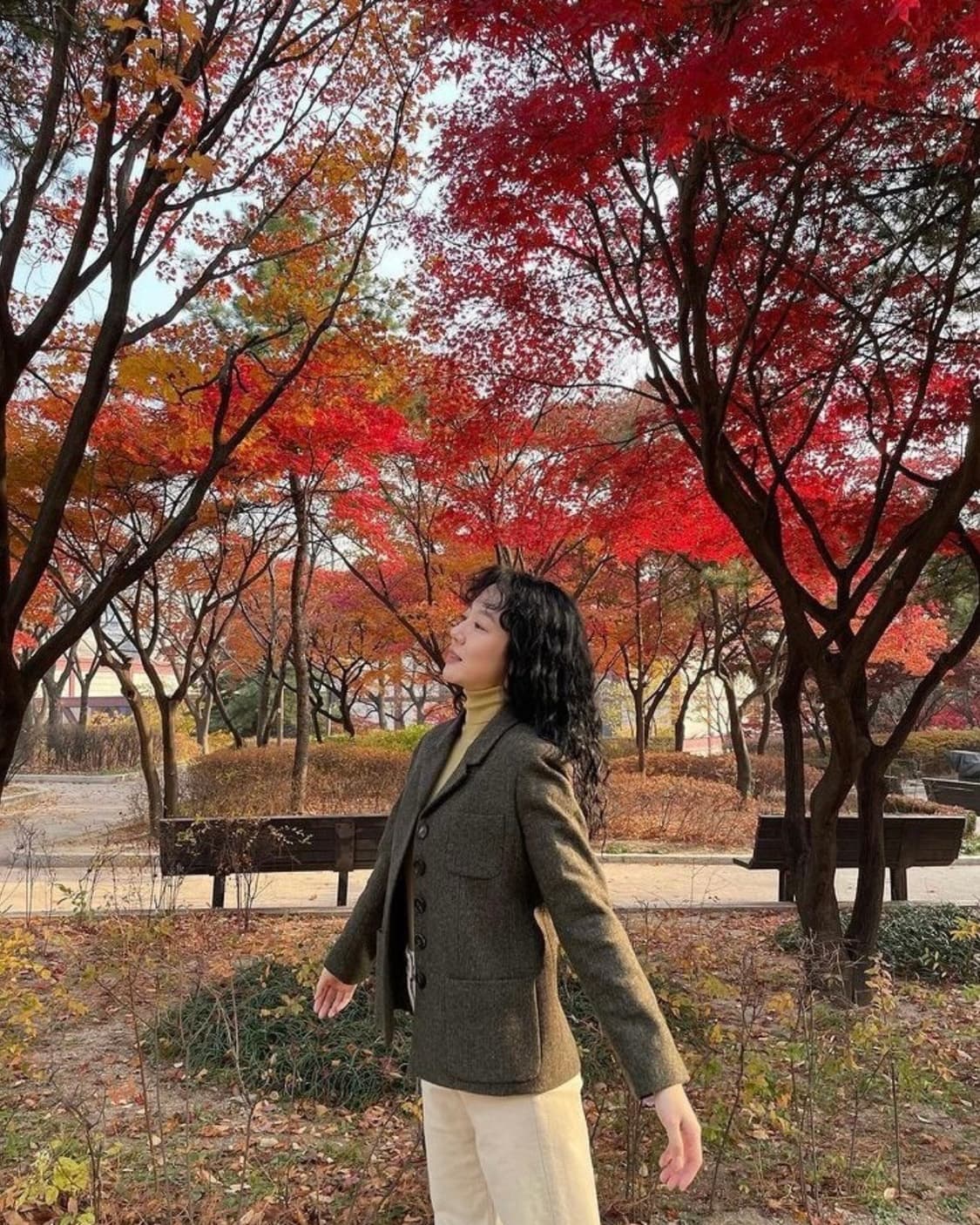 콜라보토리 클래식 브라운 헤링본 울 블렌디드 싱글 자켓 임수정 착용 상품이미지6