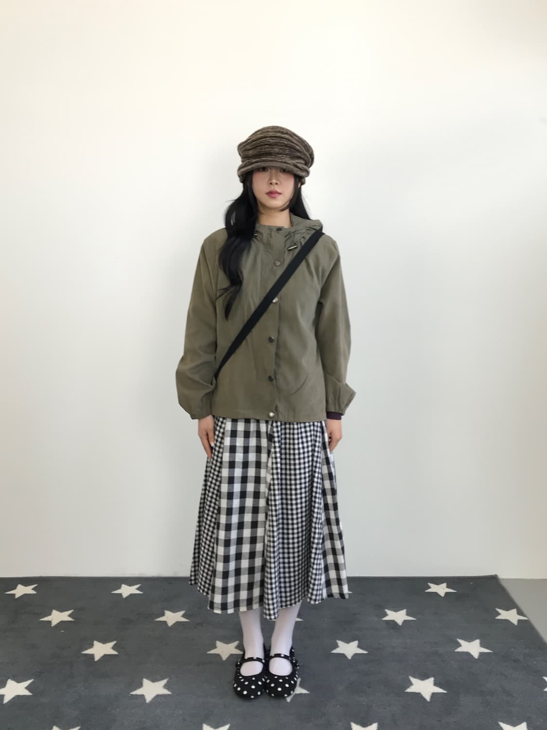 Jpn Cotton Checked Long Skirts 상품이미지3
