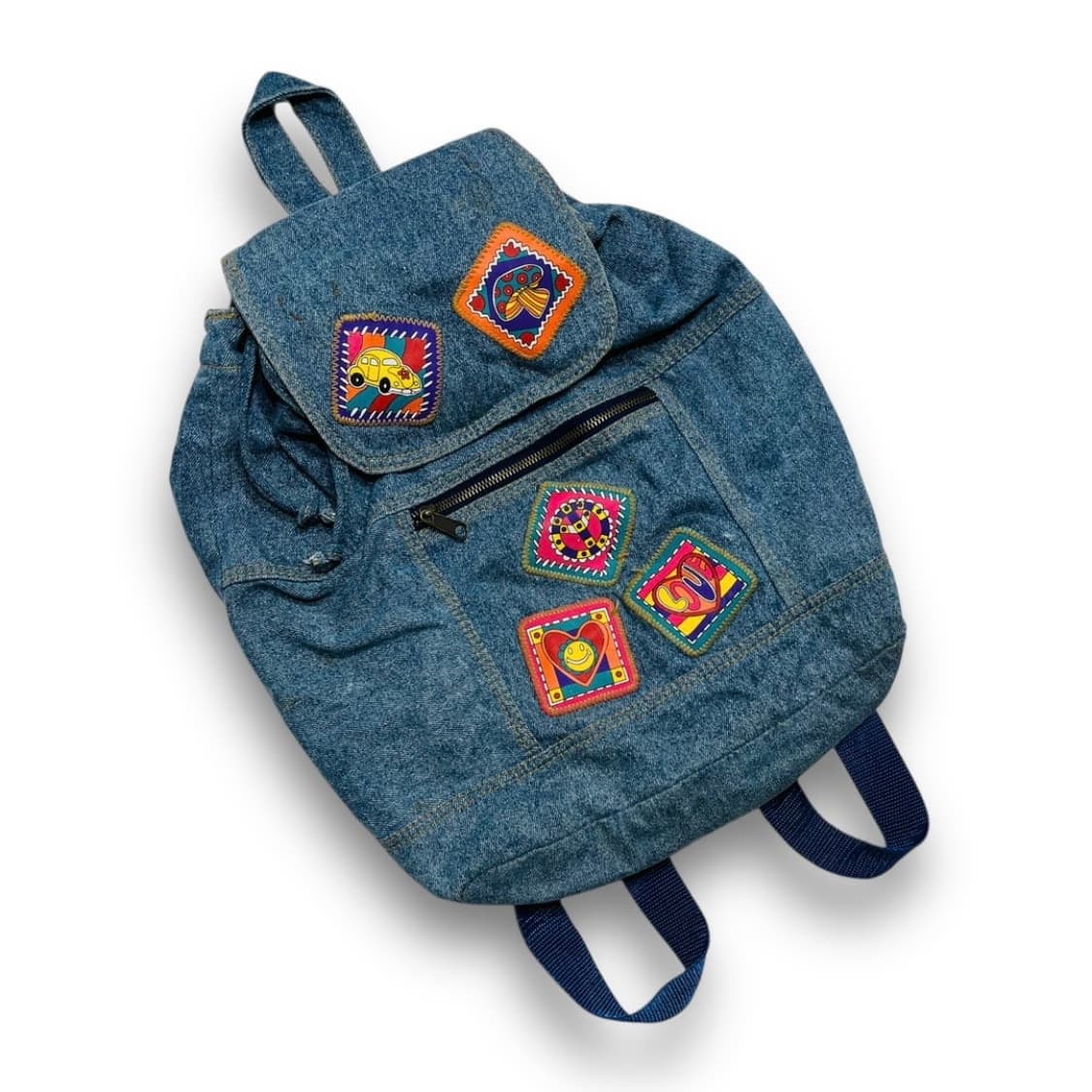 데님 y2k 멀티 키치 다중 패치 빈티지 백팩 상품이미지1