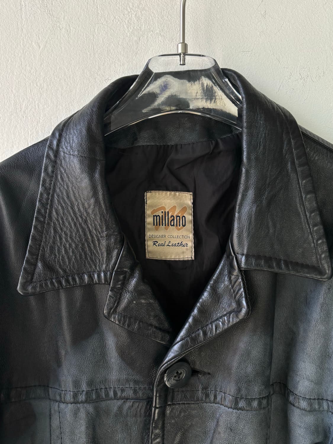 90s 이탈리안 레더 카코트  상품이미지7