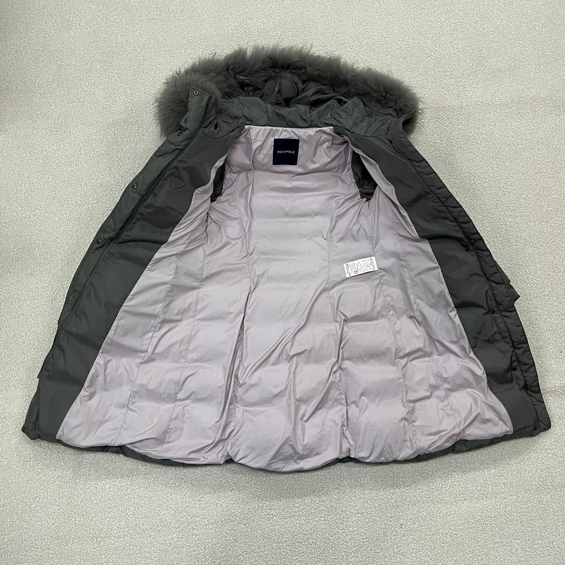 [90] 빈폴레이디스 그레이 후드퍼 구스다운 롱패딩 자켓 3956 상품이미지5