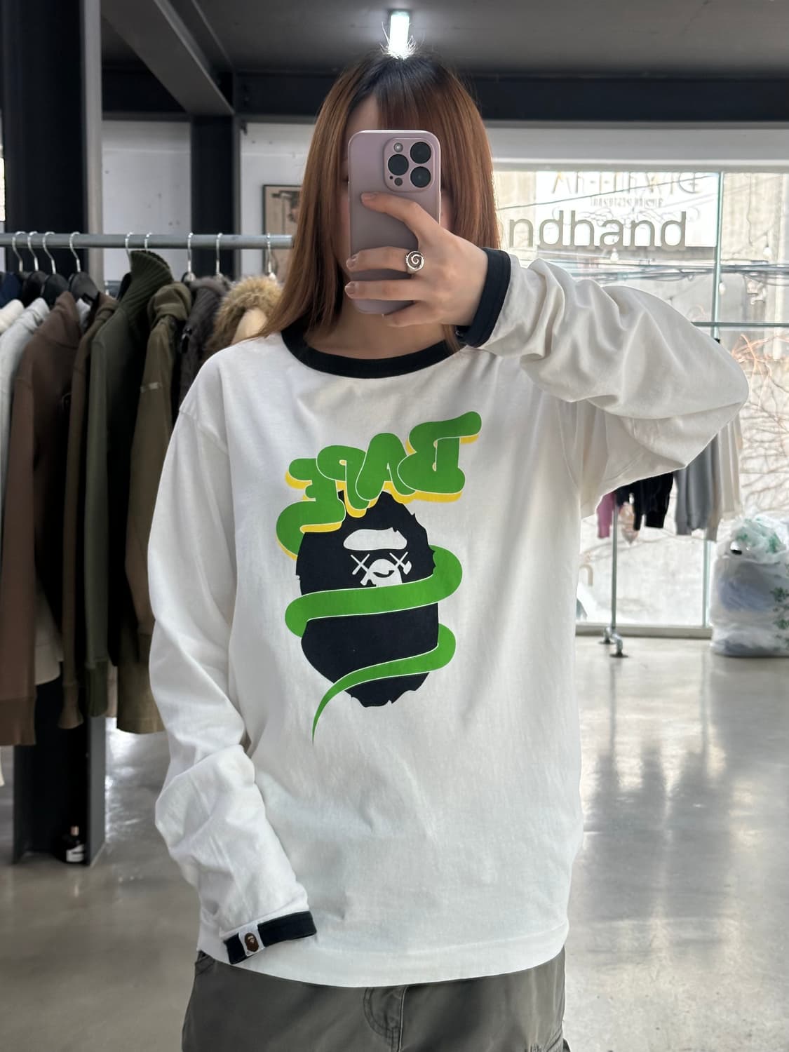 베이프x카우스 롱슬리브 링거티  상품이미지1