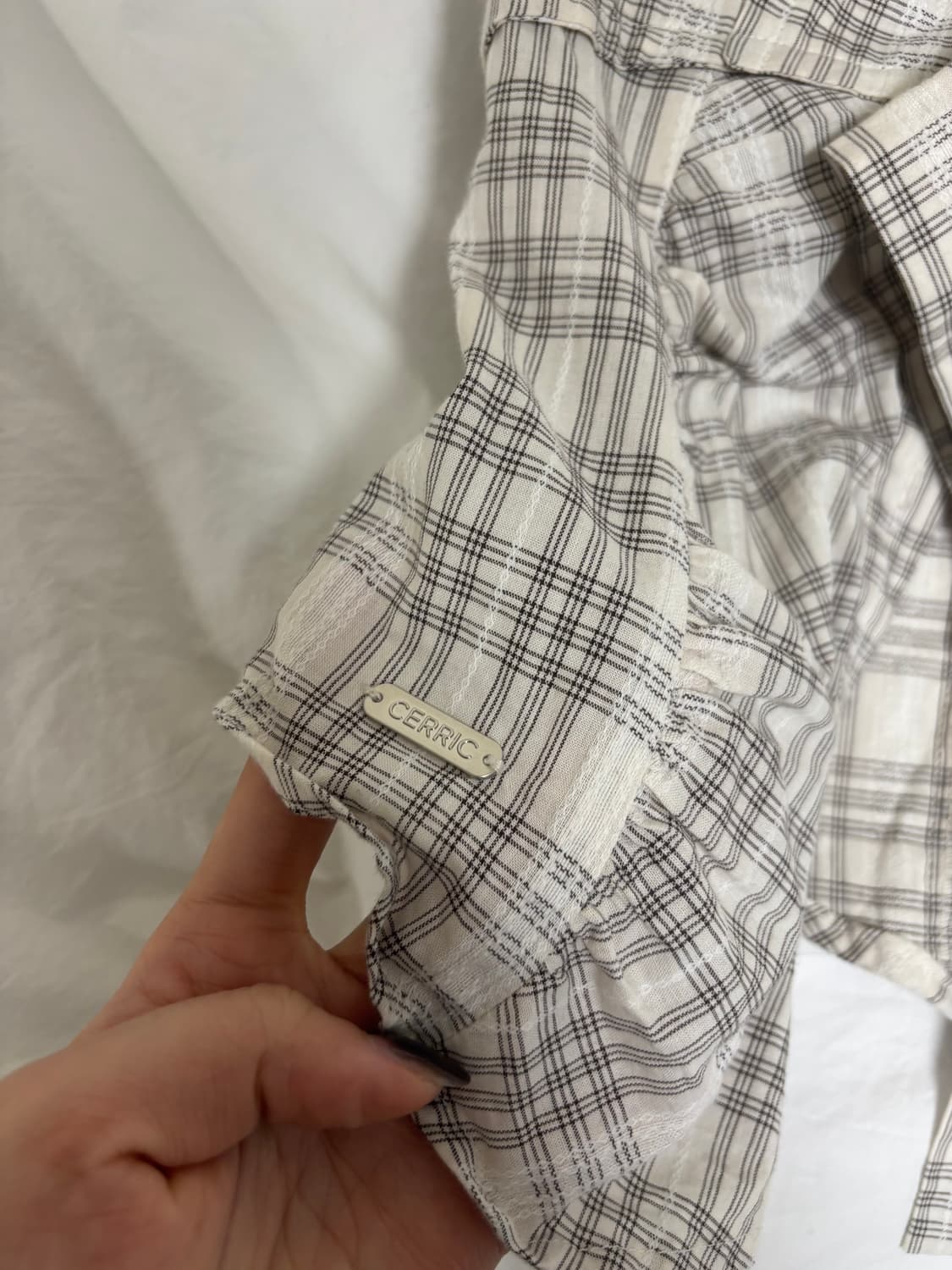 CERRIC 세릭 체크 뷔스티에 셔츠 / 베이지 상품이미지4