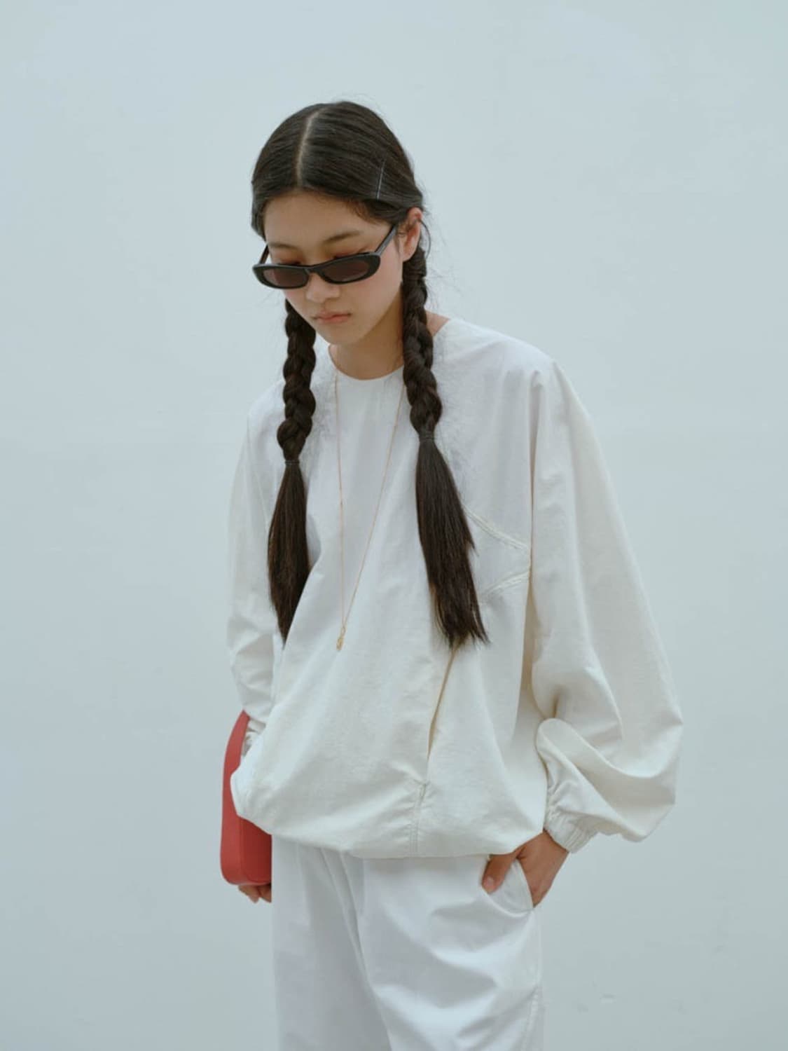 에토스 벌룬 스트링 맨투맨 (차정원 착용) 상품이미지6