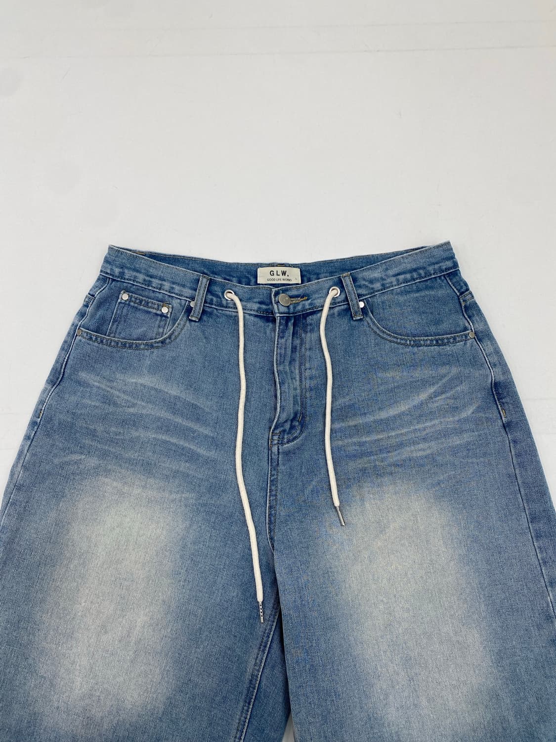 GLW 워싱 카펜터 데님 쇼츠 (L) 상품이미지7