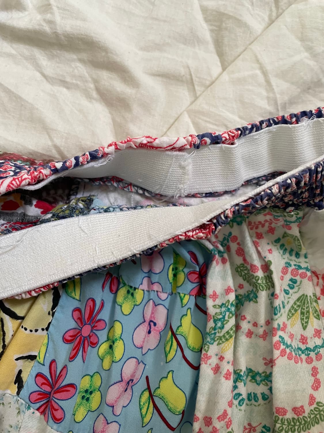 빈티지 패치워크 플레어 스커트 (핸드메이드 감성) 상품이미지4