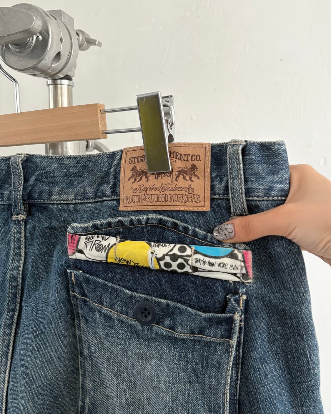 Stussy 스투시 00‘s 로고 데님 카고 숏츠 상품이미지7