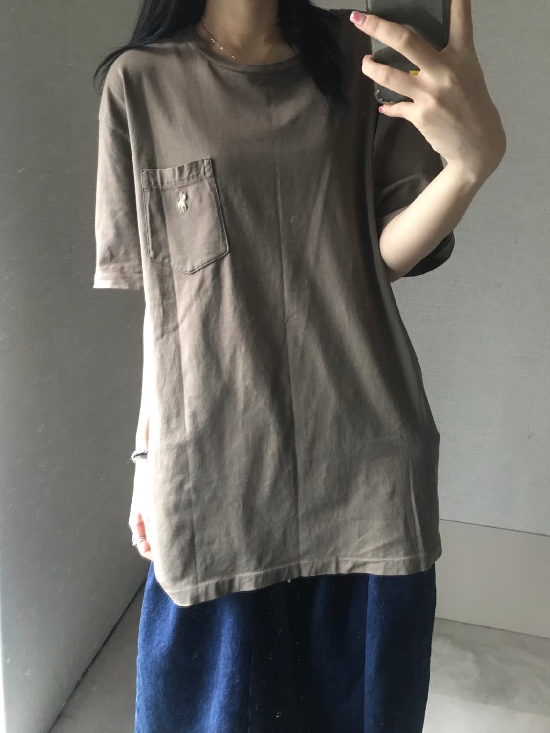 폴로 브라운 포켓 반팔티셔츠 상품이미지1