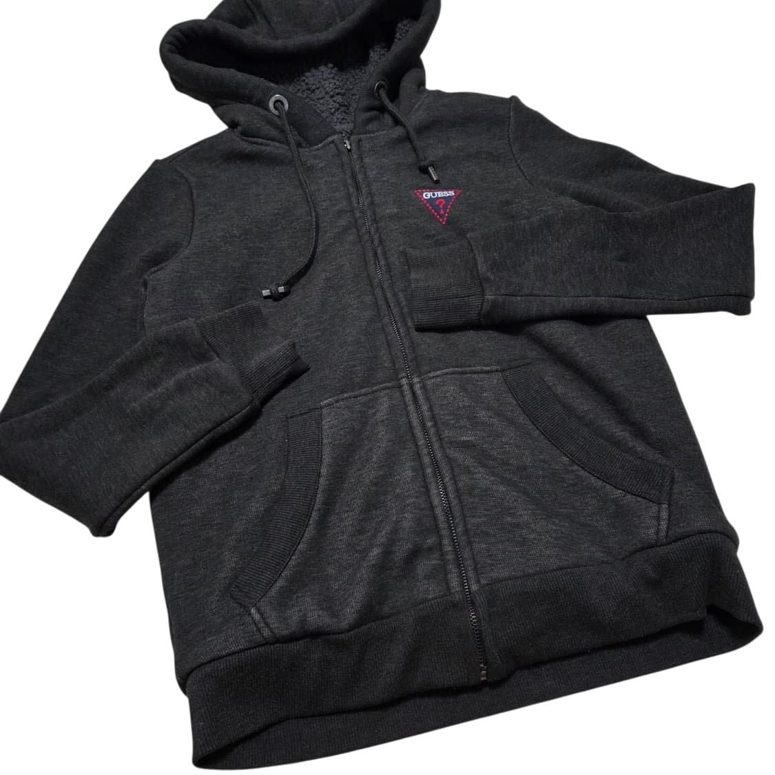 Guess 게스 y2k 스몰 로고 뽀글이 기모 집업 후드  상품이미지3