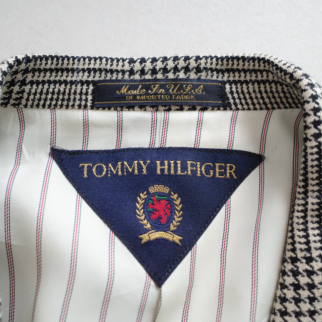 90s 타미힐피거 MADE IN USA 빈티지 체크 블레이저 44L 상품이미지4