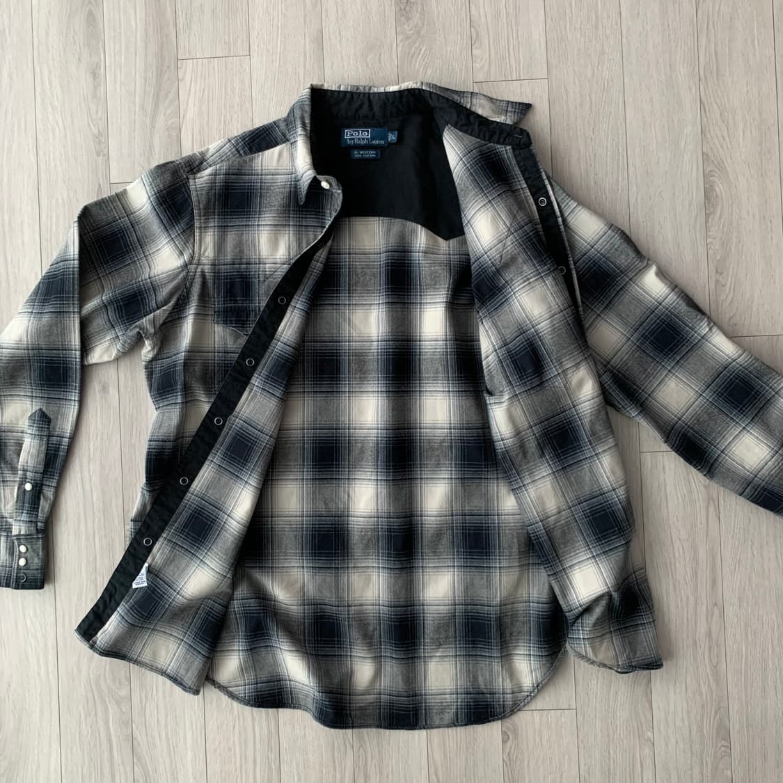 랄프로렌 RL WESTERN 옴브레 쉐도우 체크 셔츠 RRL 상품이미지5