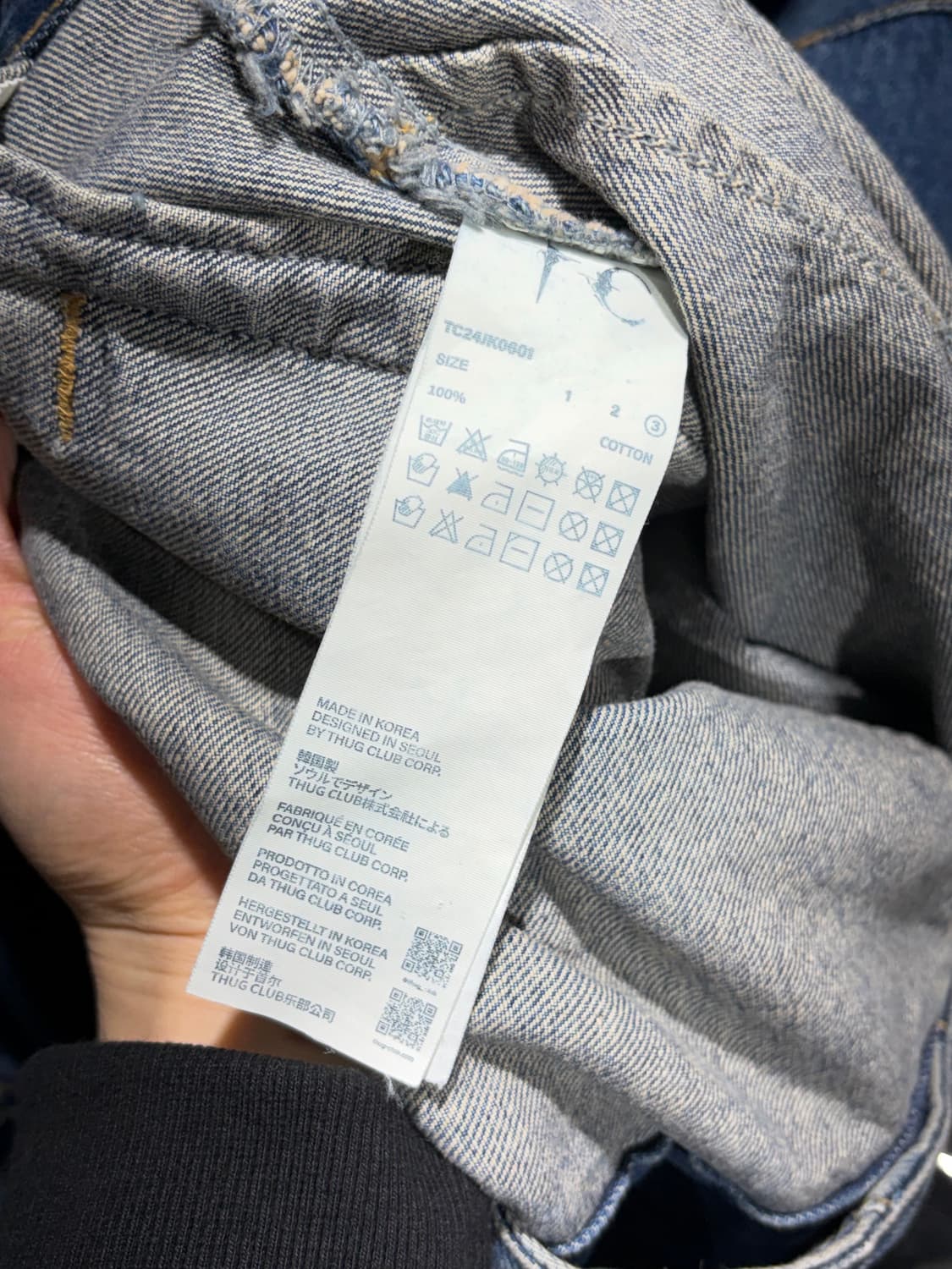 3 Thug Club 떠그클럽 심볼 레더패치 절개 데님자켓 상품이미지8