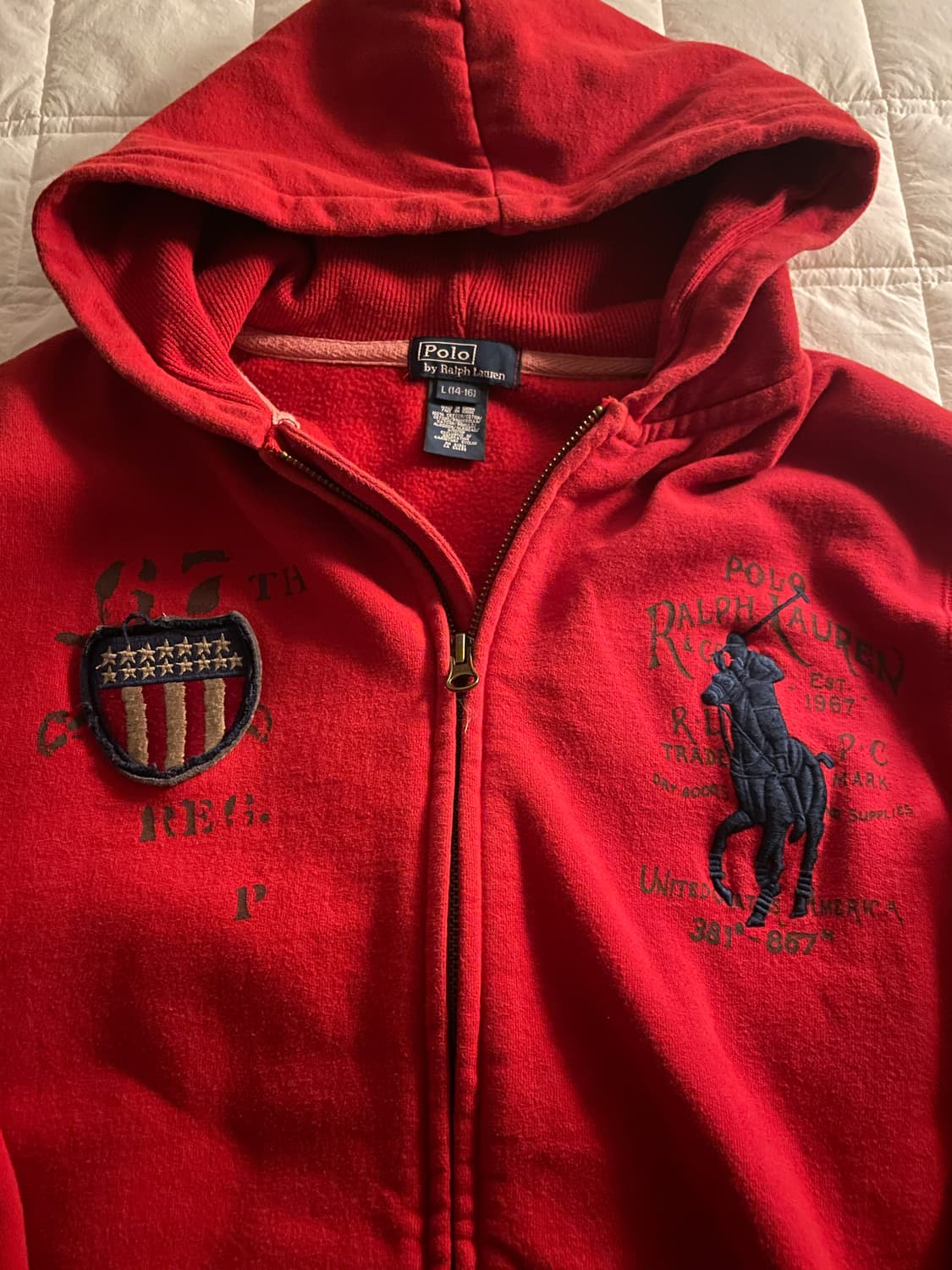 폴로 랄프로렌 성조기 빅포니 후드집업 상품이미지4